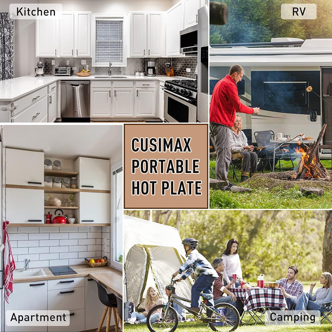 CUSIMAX 1800W Ceramic Electric Hot Plate for Cooking, Dual Control Infrared Cooktop, Double Burner, Portable Countertop Burner, Glass Plate Electric Cooktop, Silver, Stainless Steel-Upgraded Version