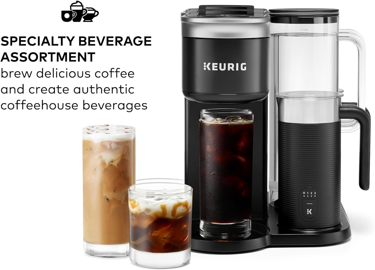 Keurig K-Cafe K-Duo Single Serve Coffee, Latte and Cappuccino Maker, 32 K-Cup Pods, Dark Charcoal