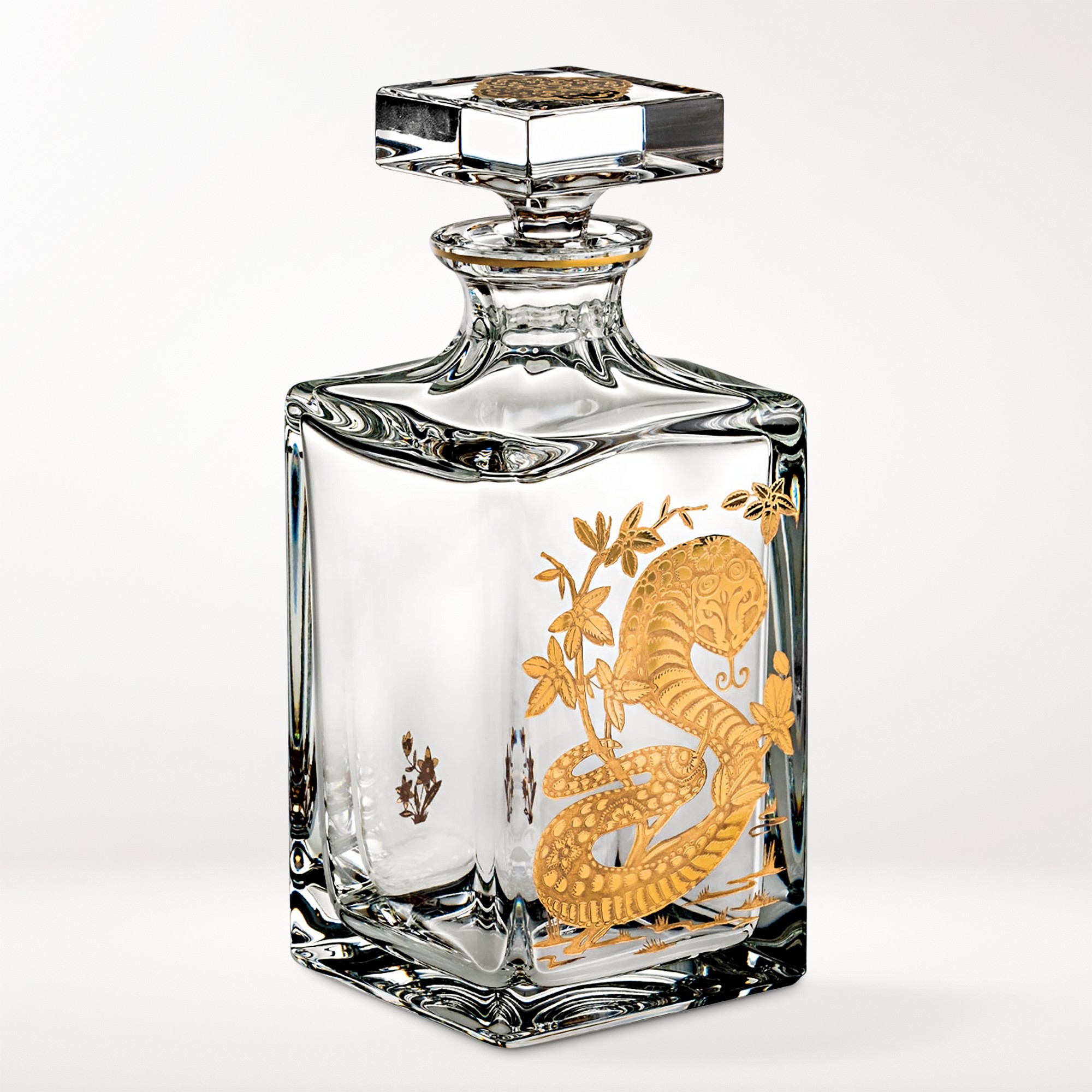 Vista Alegre Golden Crystal Lunar New Year Whiskey Decanters