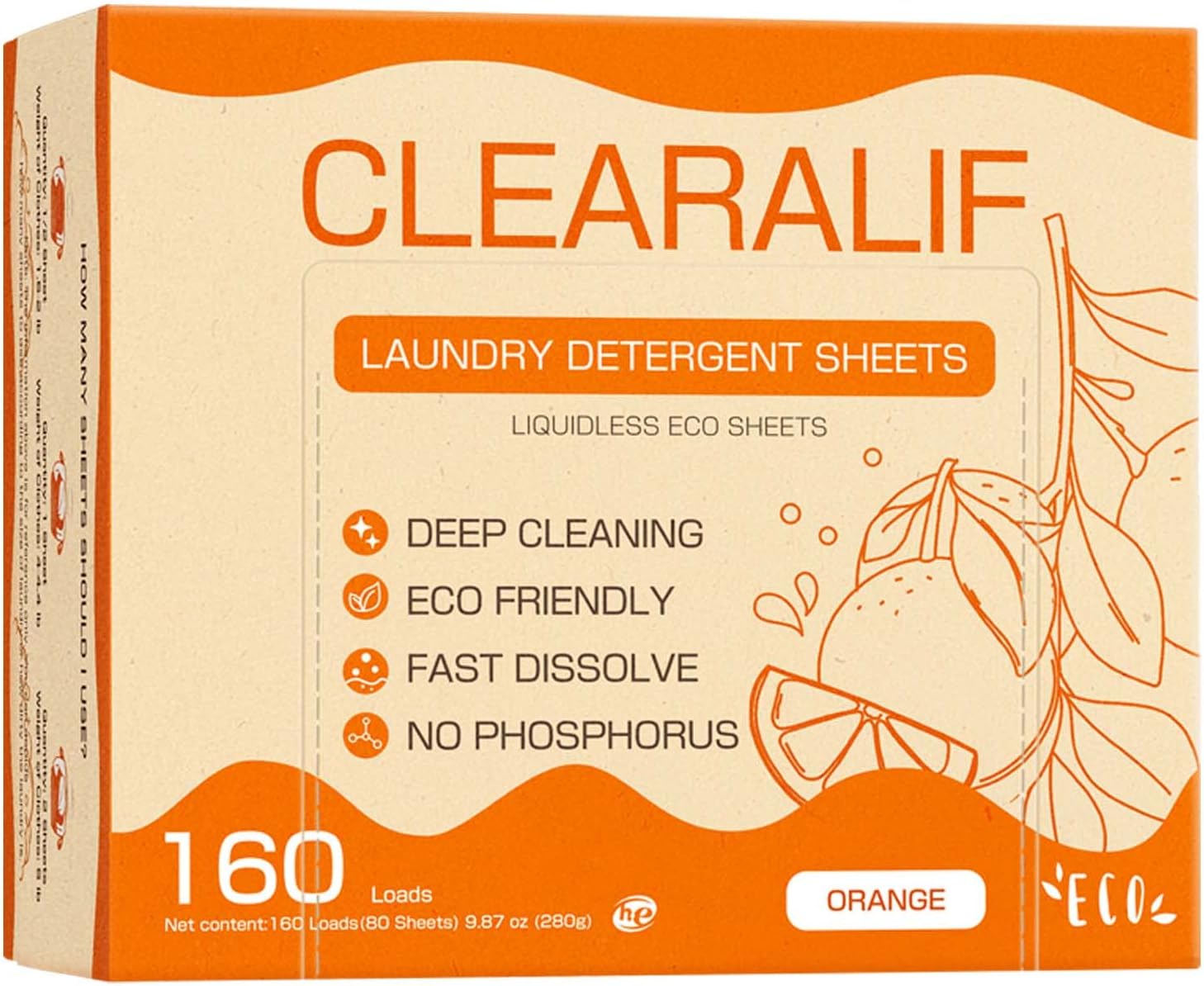 CLEARALIF Laundry Detergent Sheets Up to 160 Loads, Fresh Linen - Great For Travel,Apartments, Dorms,Laundry Detergent Strips Eco Friendly & Hypoallergenic
