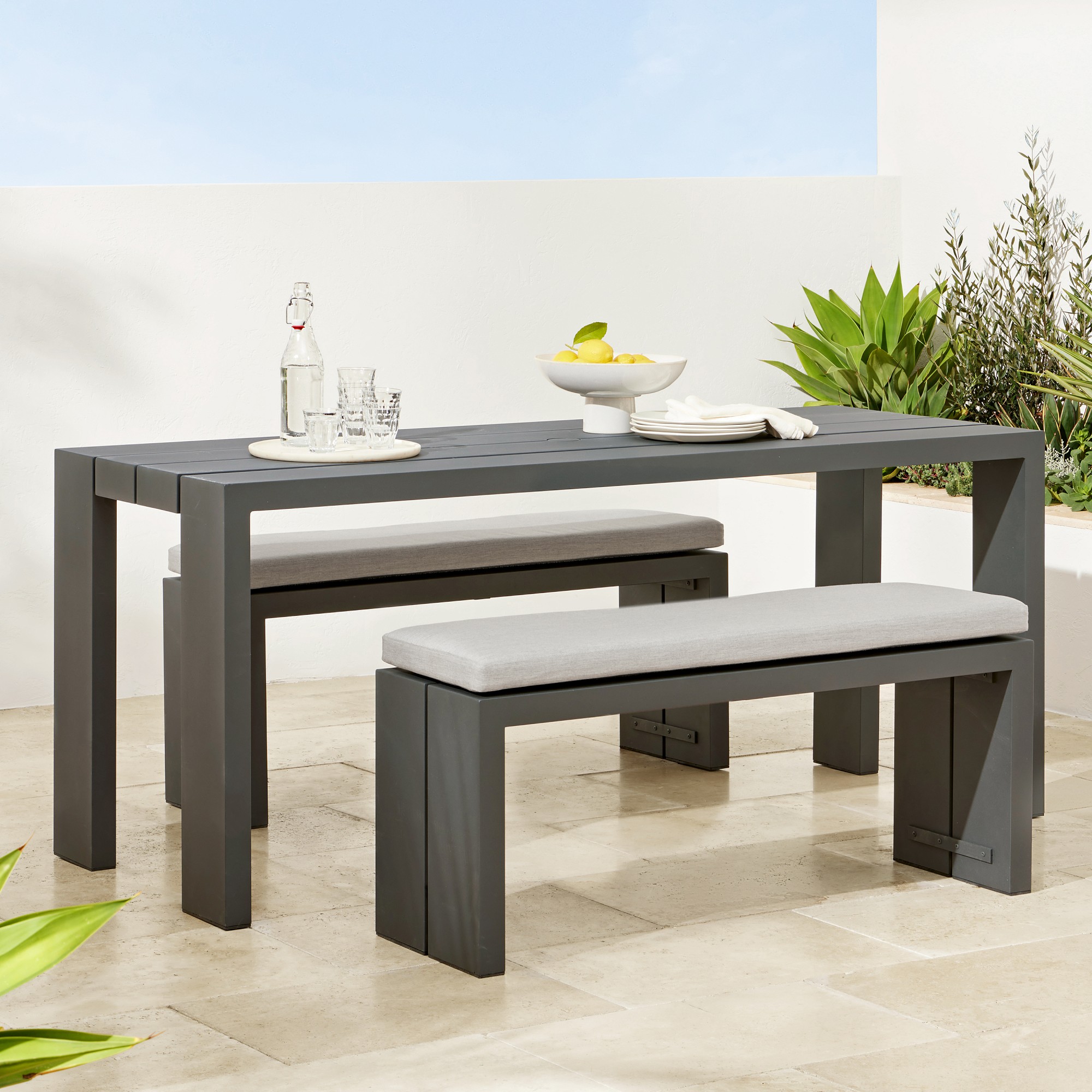 Larnaca Outdoor Metal Dining Bench (46