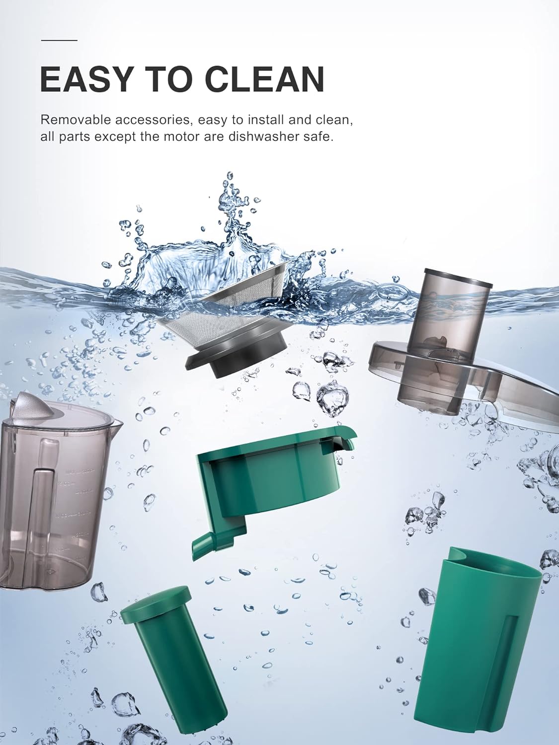 Qcen Juicer Machine, 800W Centrifugal Juicer Extractor with Wide Mouth 3” Feed Chute for Fruit Vegetable, Easy to Clean, Stainless Steel, BPA-free (Black)