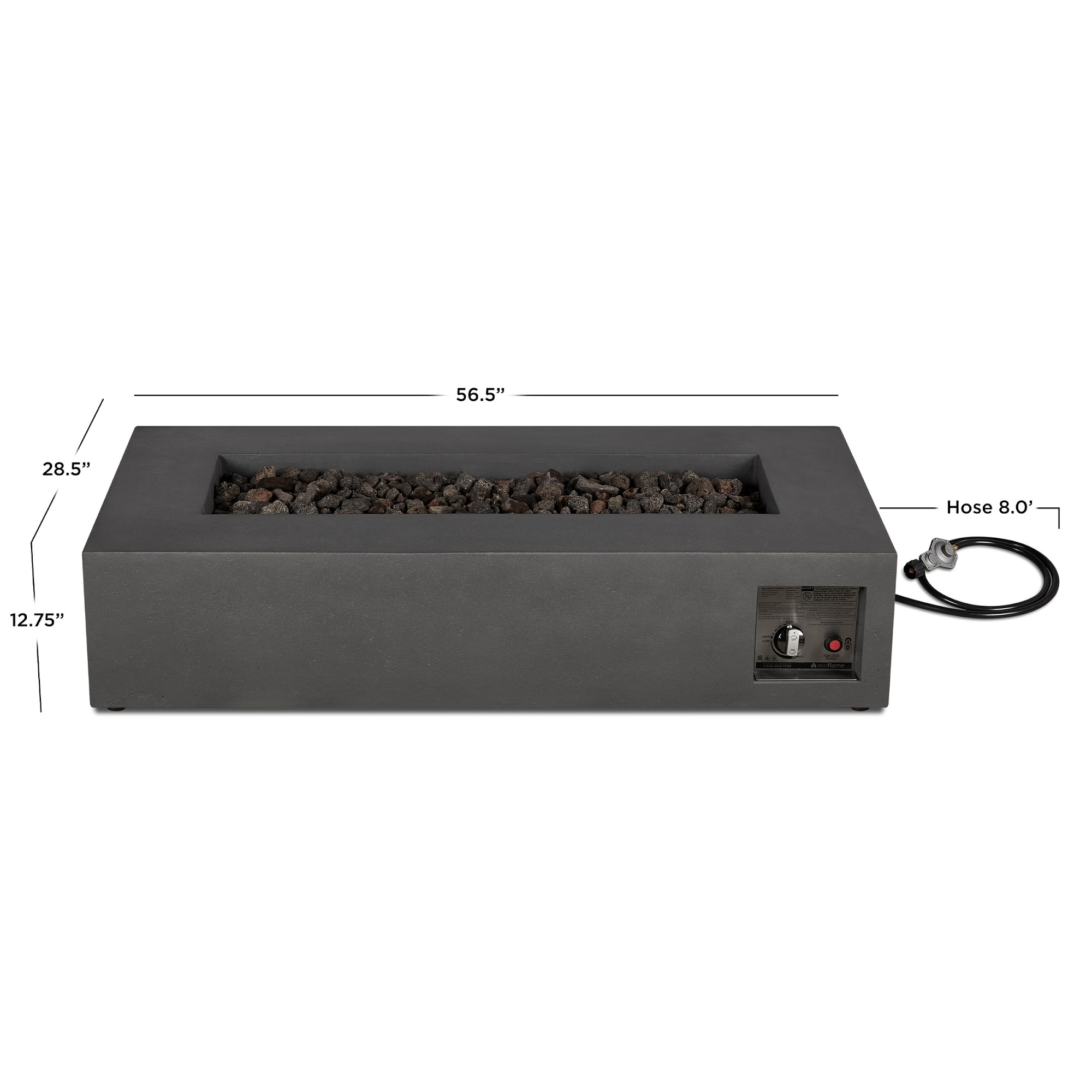Avila Rectangle Propane Fire Table (56.5