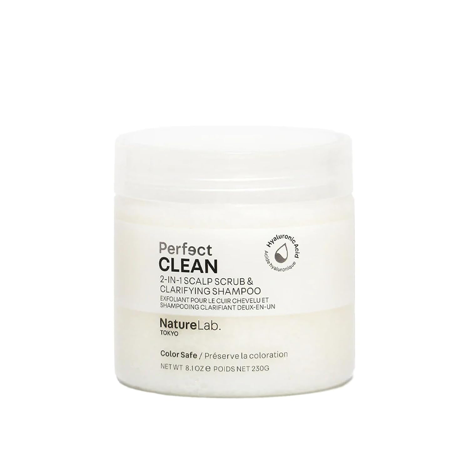 NATURELAB. TOKYO Perfect Shine Clarifying Scalp Scrub: 2-in-1 Shampoo and Scalp Scrub Hair Treatment to Clarify and Remove Product Buildup for Immense Shine I 8.1 OZ / 230G