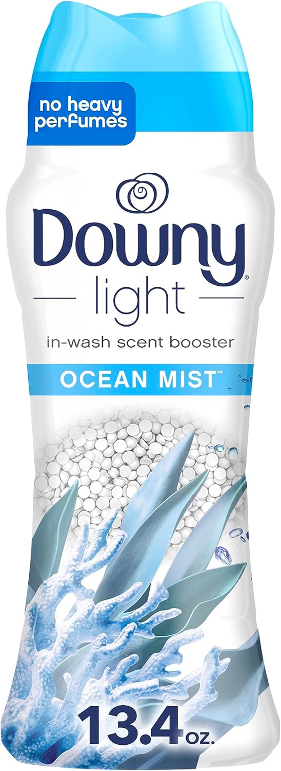 Downy Light In Wash Scent Booster Beads, Ocean Mist Scent, 24 oz, Downy Scent Booster Beads, Laundry Beads, No Heavy Perfumes
