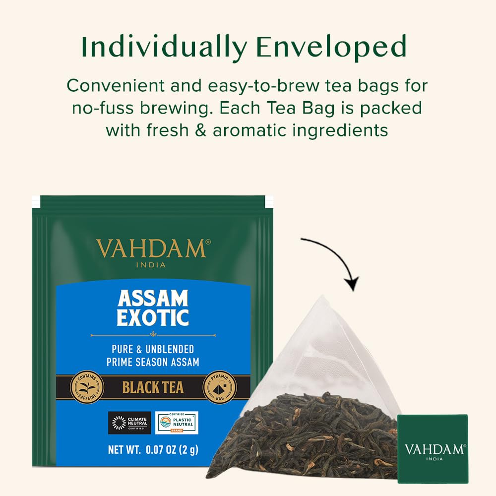VAHDAM, Organic Turmeric Ginger Herbal Tea Bags (100 Pyramid Tea Bags) Caffeine Free, Non GMO, Gluten Free | 100% Pure Herbal Blend - Savory & Spicy | Plant-Based Tea Bags | Resealable Ziplock Pouch