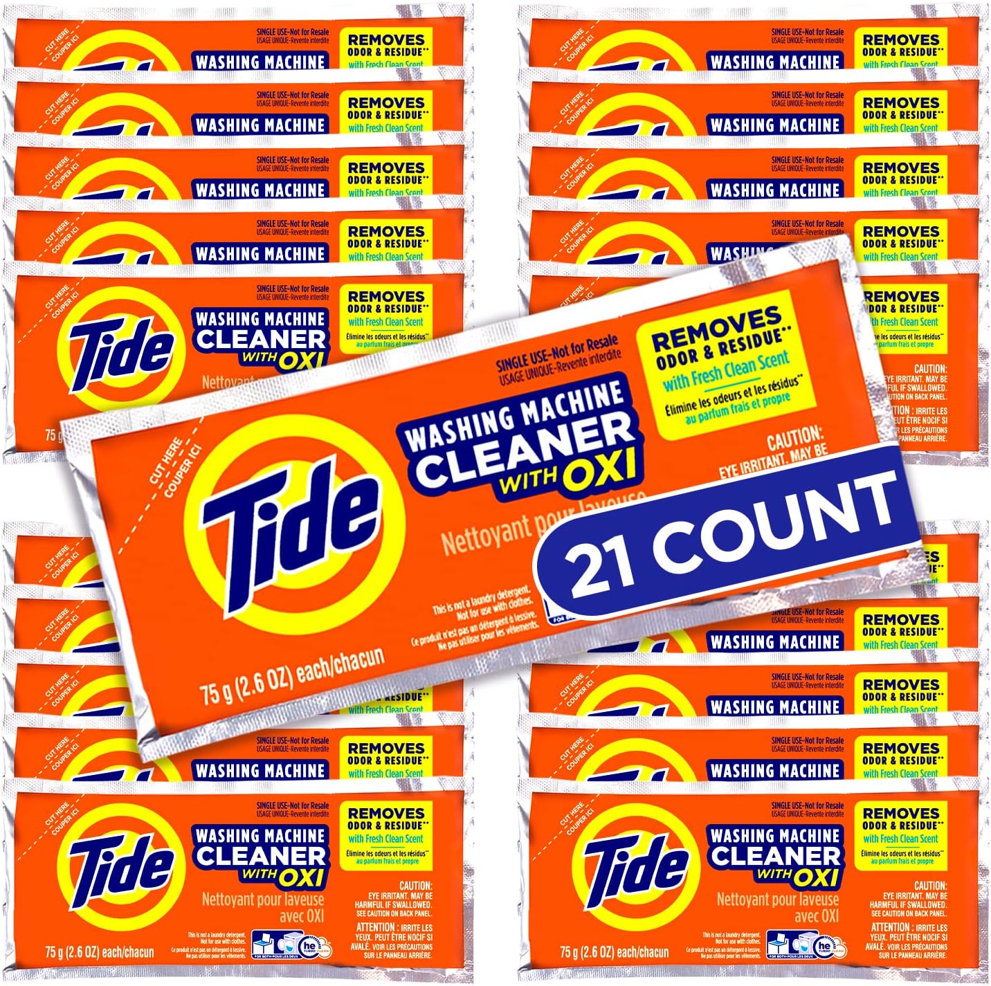 Washing Machine Cleaner by Tide, Washer Machine Cleaner with Oxi for Front and Top Loader Washer Machines, Deep Cleaning Residue & Odor Eliminator, 5 Month Supply (Packaging May Vary)