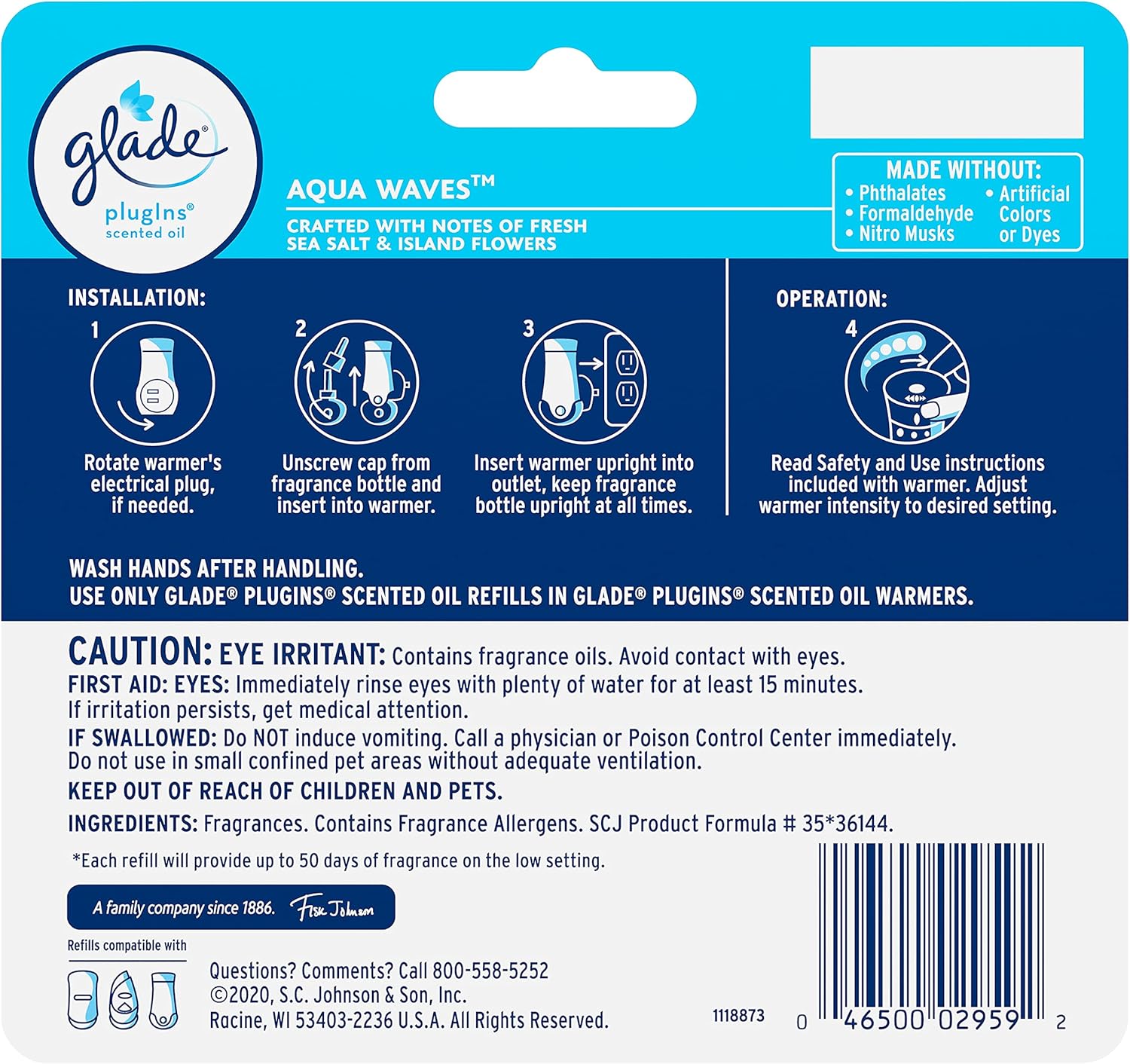 Glade PlugIns Refills Air Freshener, Scented and Essential Oils for Home and Bathroom, Apple Cinnamon, 3.35 Fl Oz, 5 Count