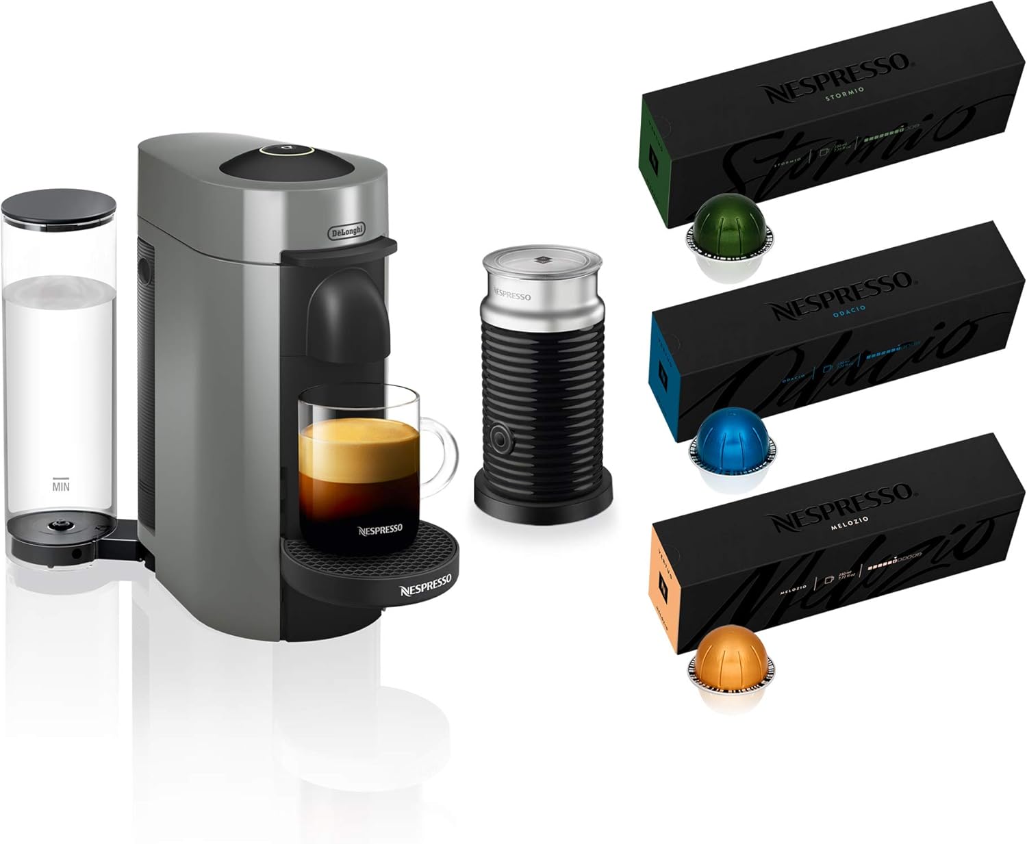 Nespresso Vertuo Plus Deluxe Coffee and Espresso Maker by De'Longhi, Matte Black