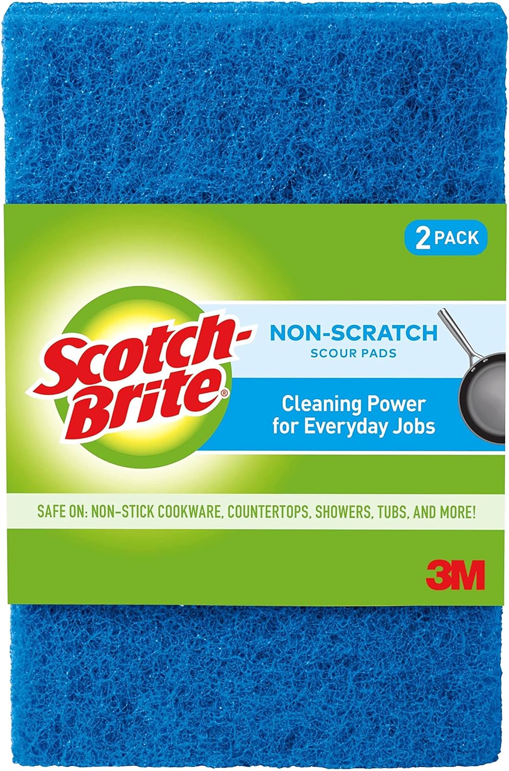 Scotch-Brite Non-Scratch Scour Pads, Scouring Pads for Kitchen and Dish Cleaning, 3 Pads