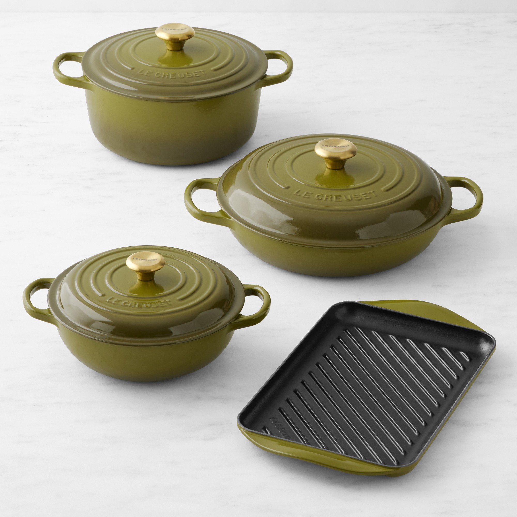 Le Creuset Signature Enameled Cast Iron 7-Piece Essential Cookware Set