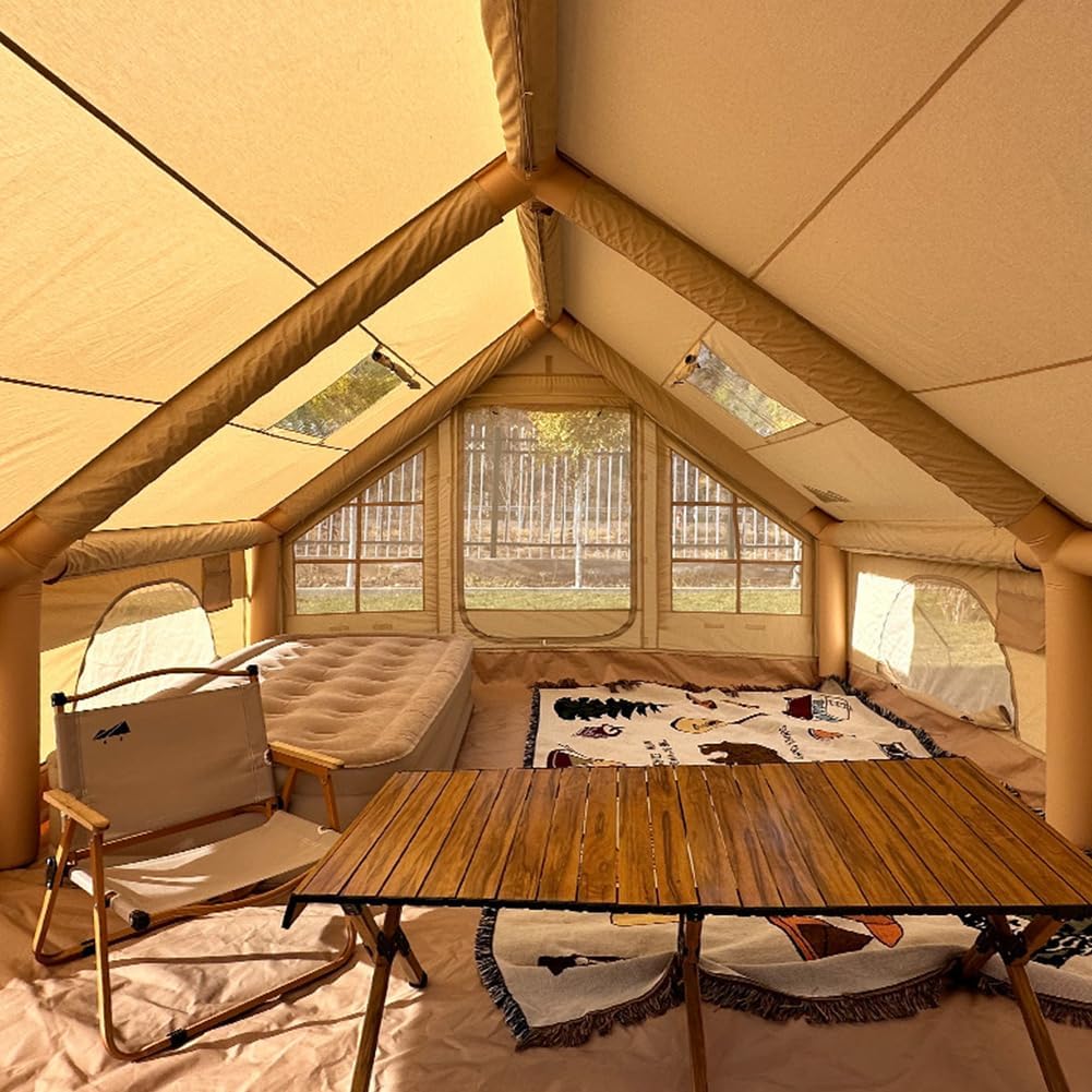 Inflatable Tents with Pump,4 Season Large Pop-Up Tents,Easy Setup