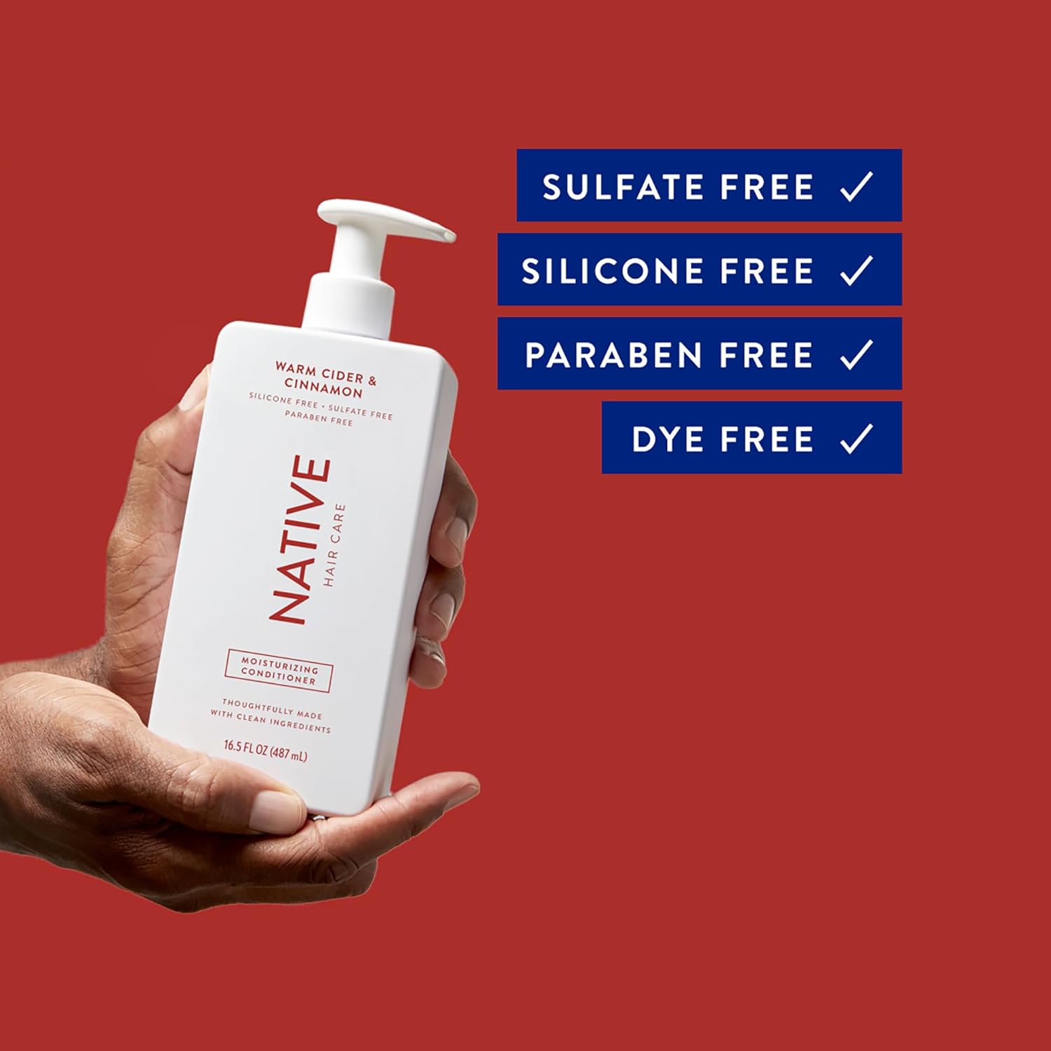 Native Shampoo and Conditioner Set | Sulfate Free, Paraben Free, Dye Free, with Naturally Derived Clean Ingredients| 16.5 oz (Coconut & Vanilla, Moisturizing), 2, 1.3 ounces