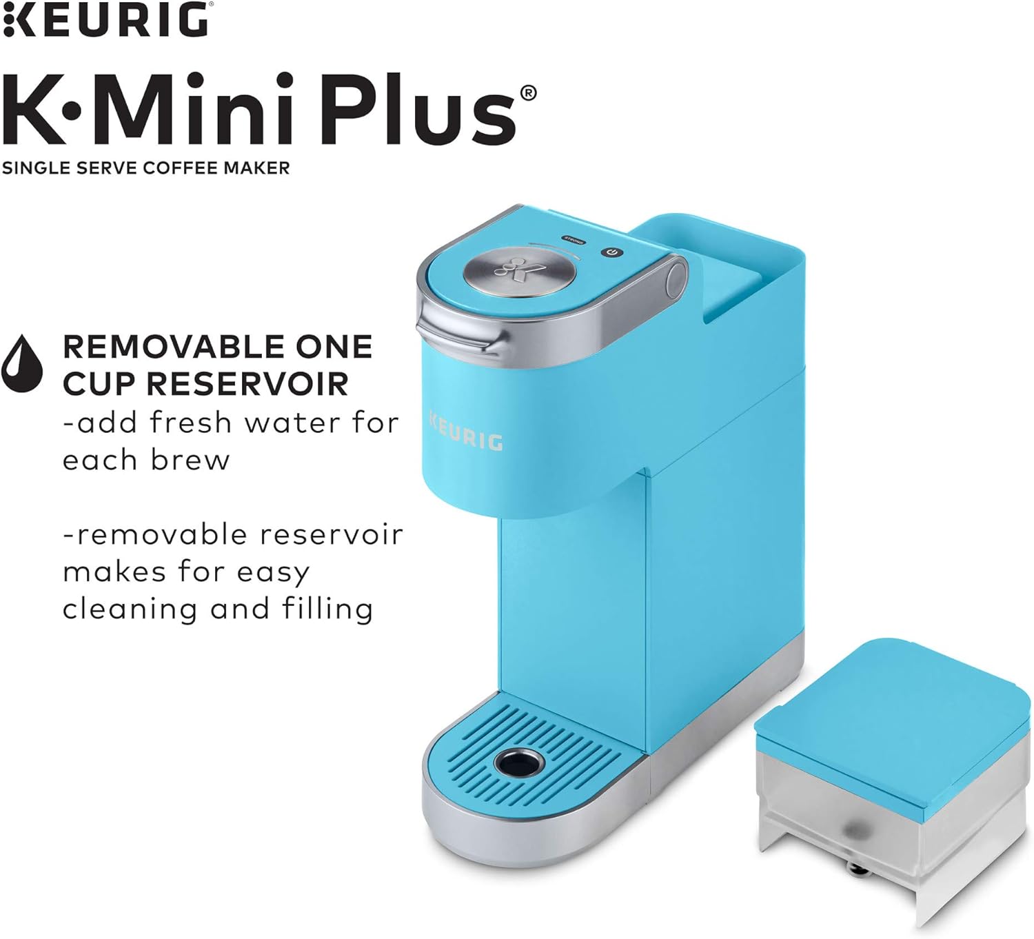 Keurig K-Mini Plus Single Serve K-Cup Pod Coffee Maker, with 6 to 12oz Brew Size, Stores up to 9 K-Cup Pods, Travel Mug Friendly, Matte Black