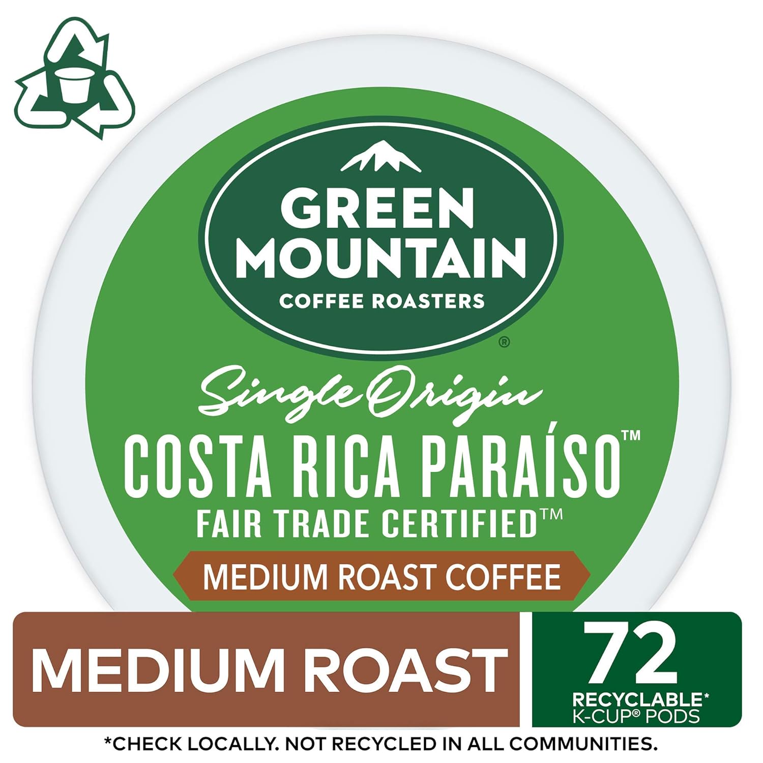 Green Mountain Coffee Roasters Half Caff Keurig Single-Serve K-Cup pods, Medium Roast Coffee, 72 Count (6 Packs of 12)