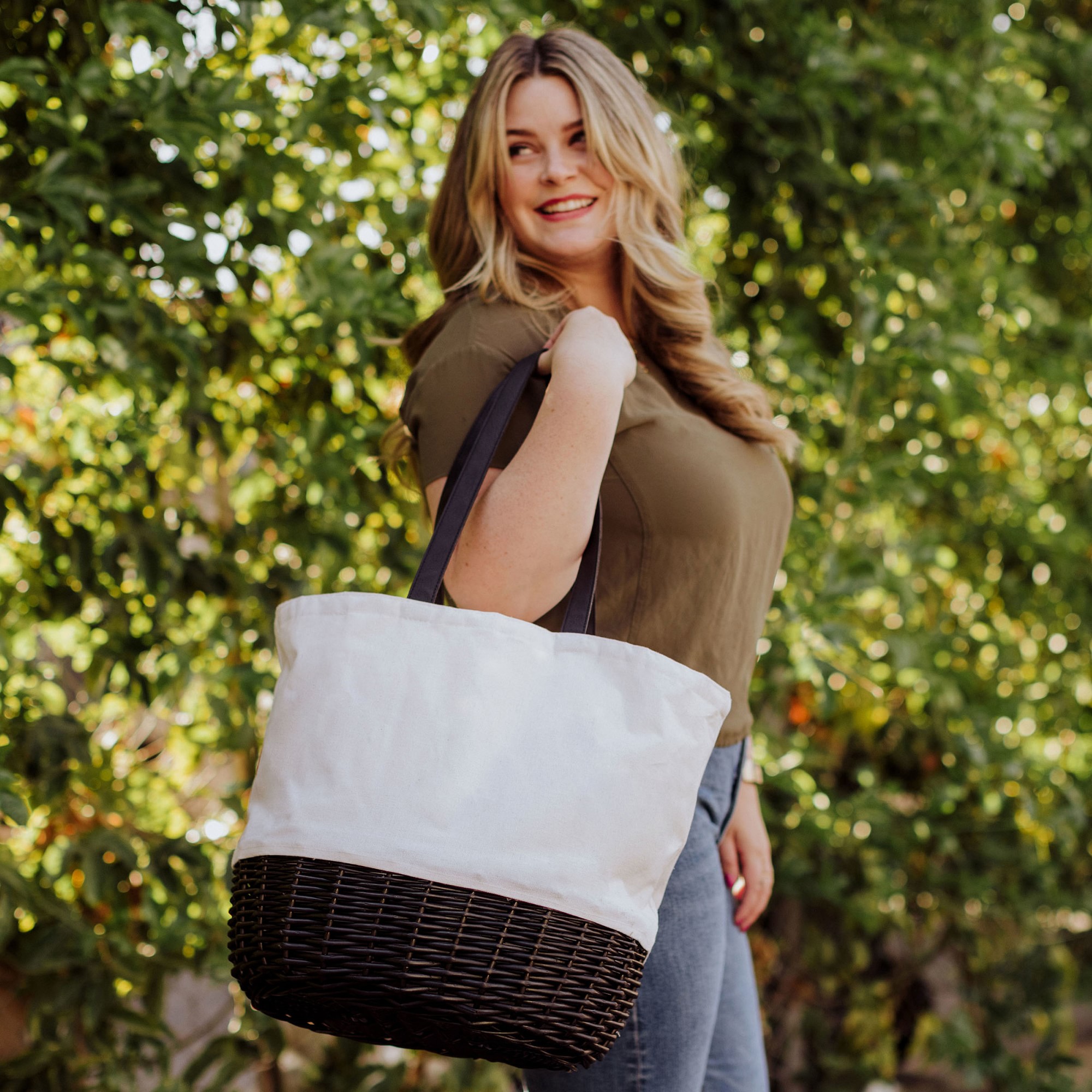 Seville Canvas and Willow Basket Tote