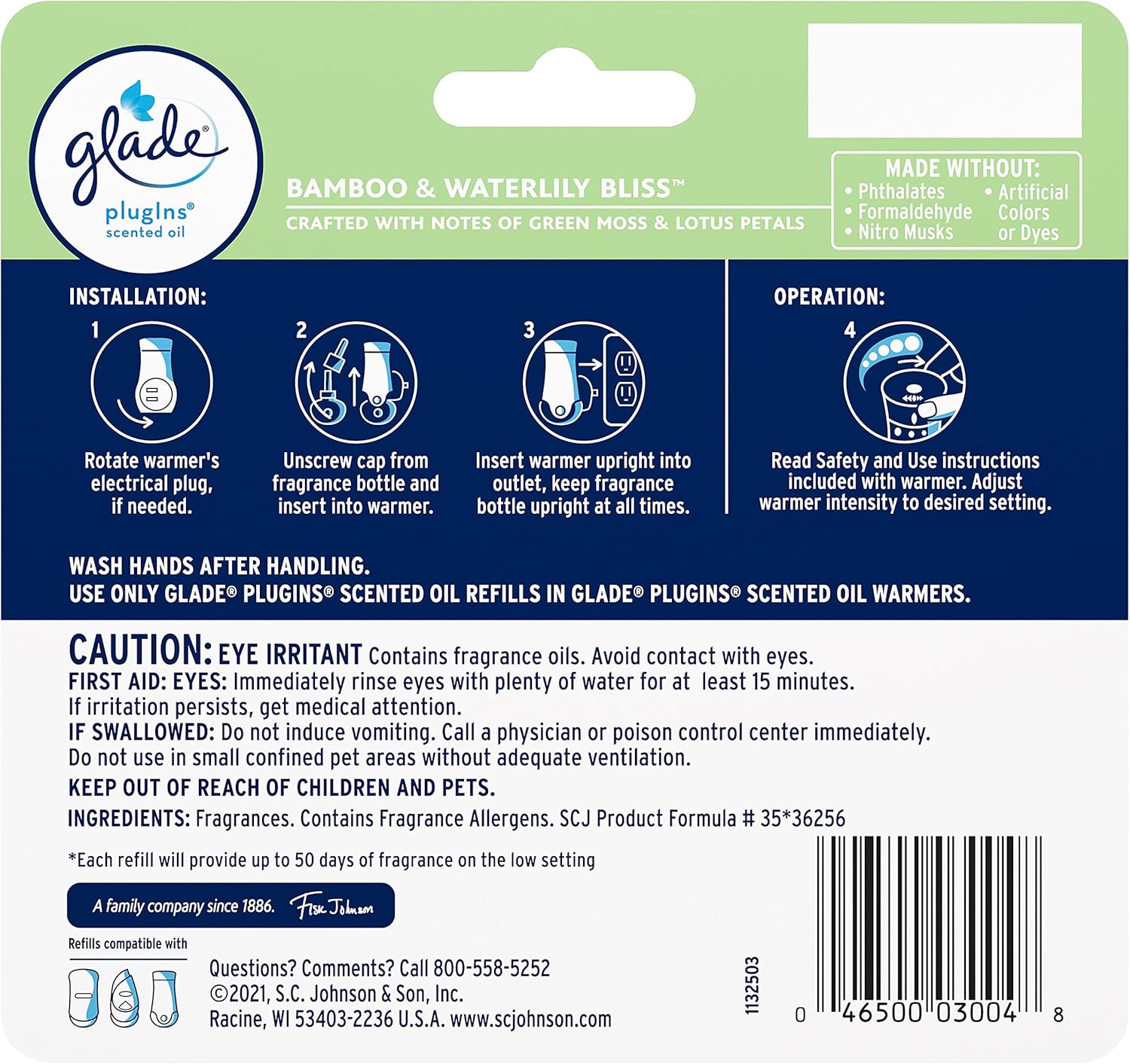 Glade PlugIns Refills Air Freshener, Scented and Essential Oils for Home and Bathroom, Apple Cinnamon, 3.35 Fl Oz, 5 Count