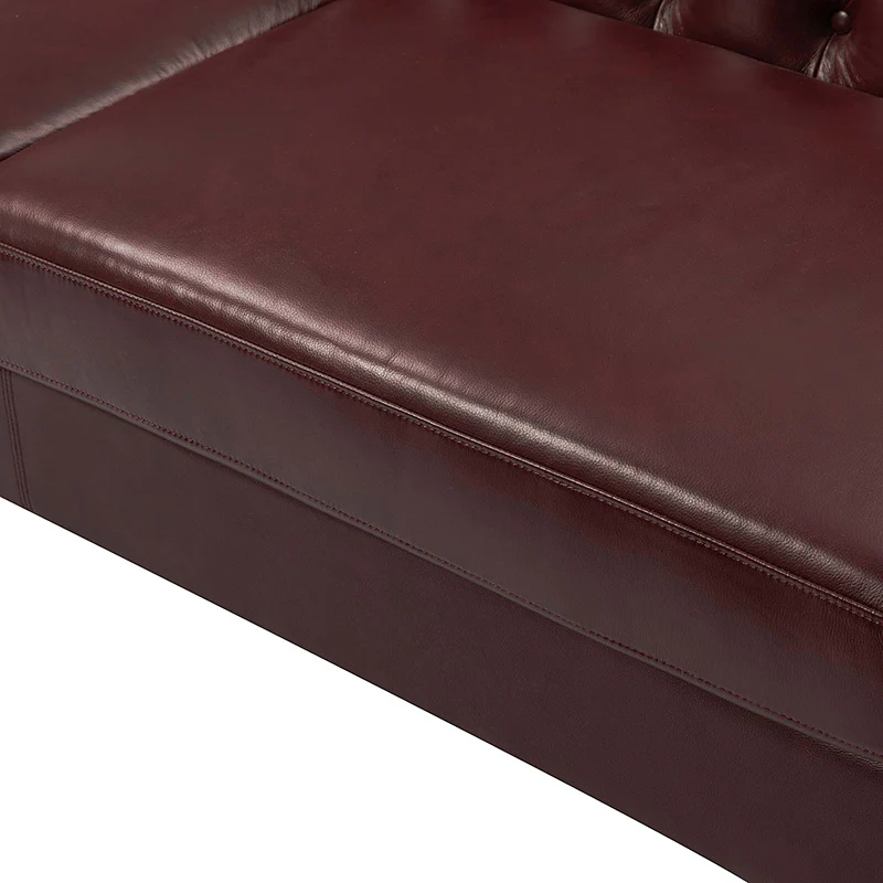 Patricio Tufted Genuine Leather Elegant Design Classic Chesterfield Sofa