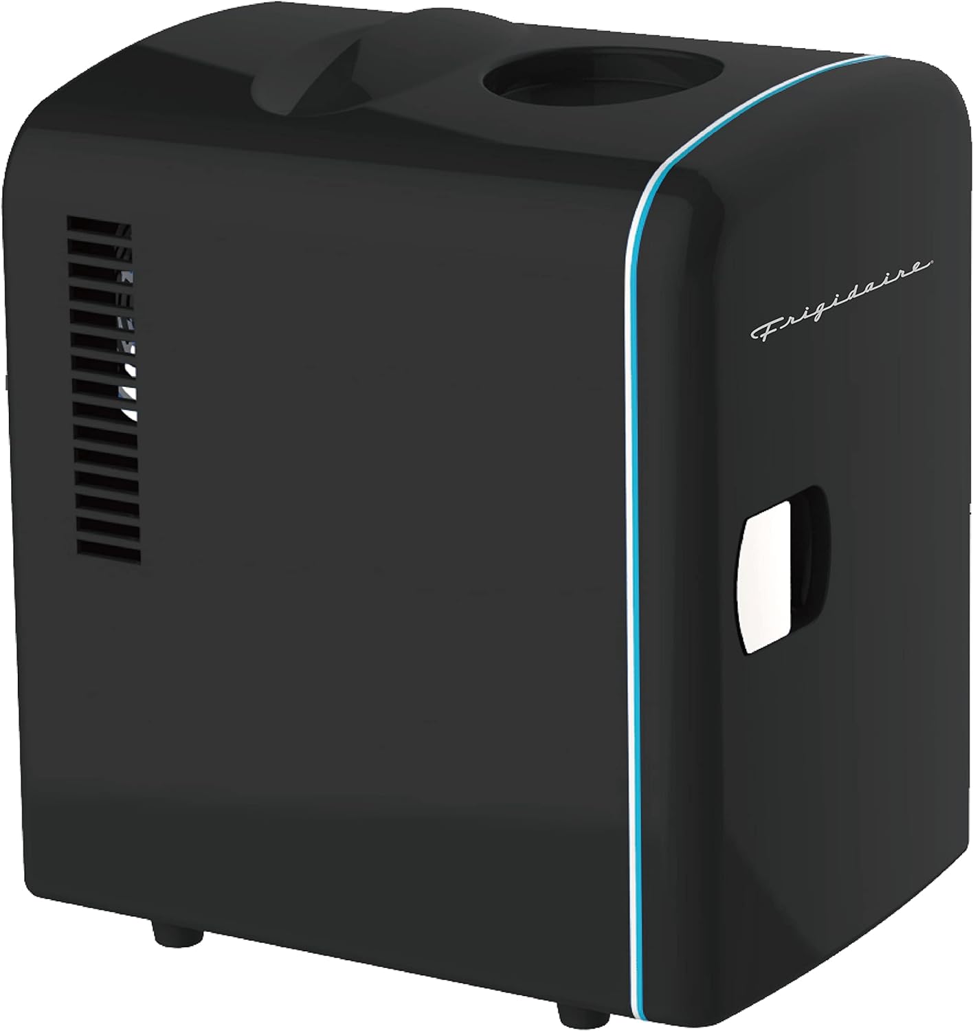 Frigidaire Mini Portable Compact Personal Fridge Cooler, 4 Liter Capacity Chills Six 12 oz Cans, 100% Freon-Free & Eco Friendly, Includes Plugs for Home Outlet & 12V Car Charger – Black