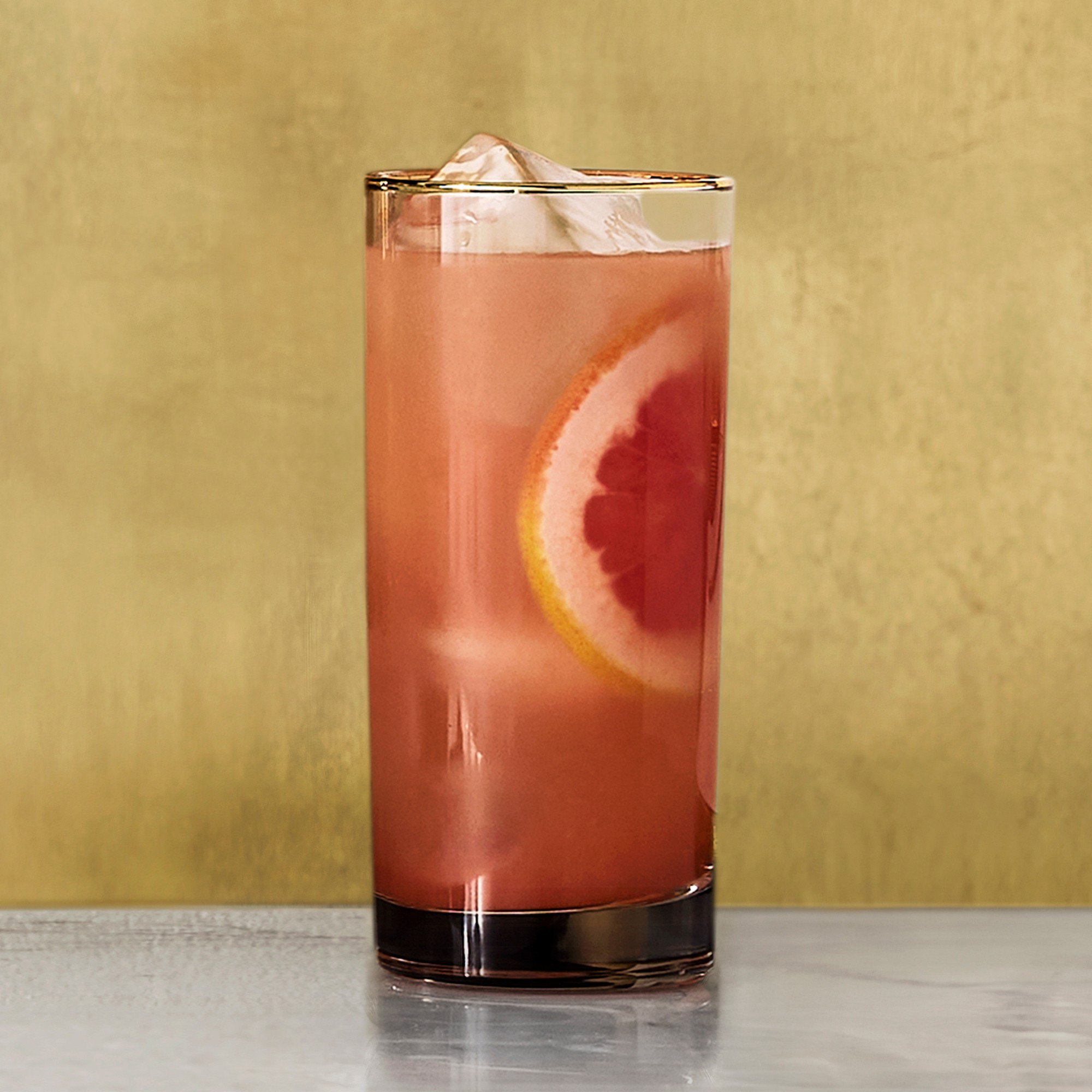 Gold Rim Highball Glasses, Set of 4