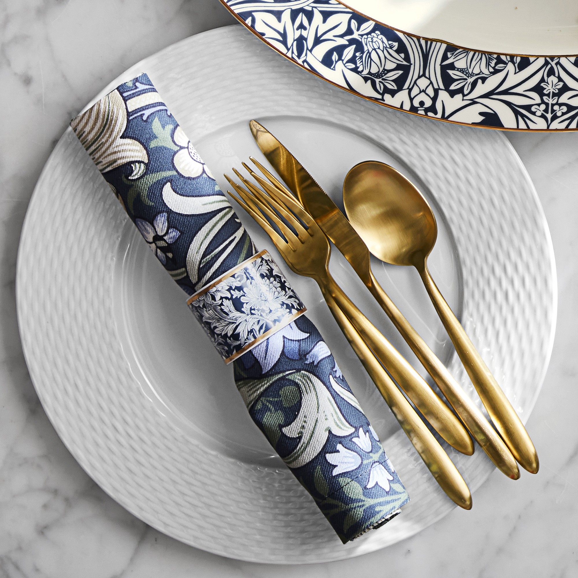 Morris & Co. x Williams Sonoma Bluebell Napkin Rings, Set of 4