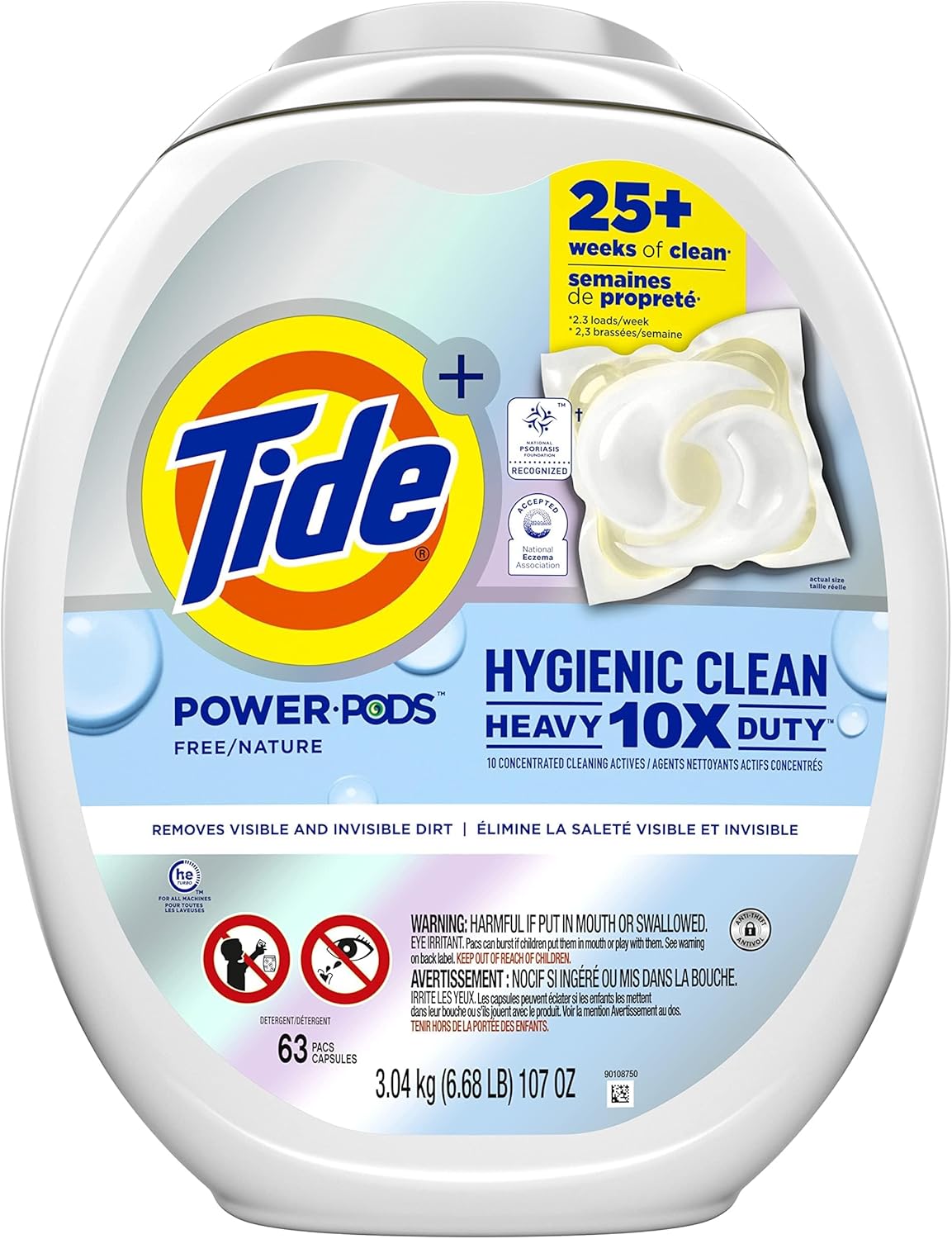 Tide Hygienic Clean Heavy 10x Duty Power PODS Laundry Detergent Pacs For Visible and Invisible Dirt, Spring Meadow Scent, 45 Count
