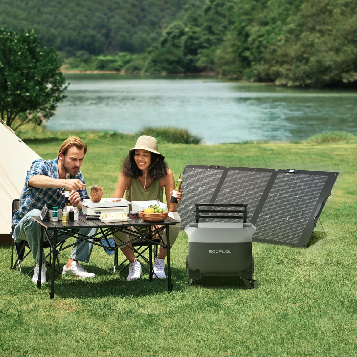 ☀️Last Day For Clearance🔌Ecoflow Delta 3 Plus 1000Wh Power Station w Trolley & 160W Solar Panel