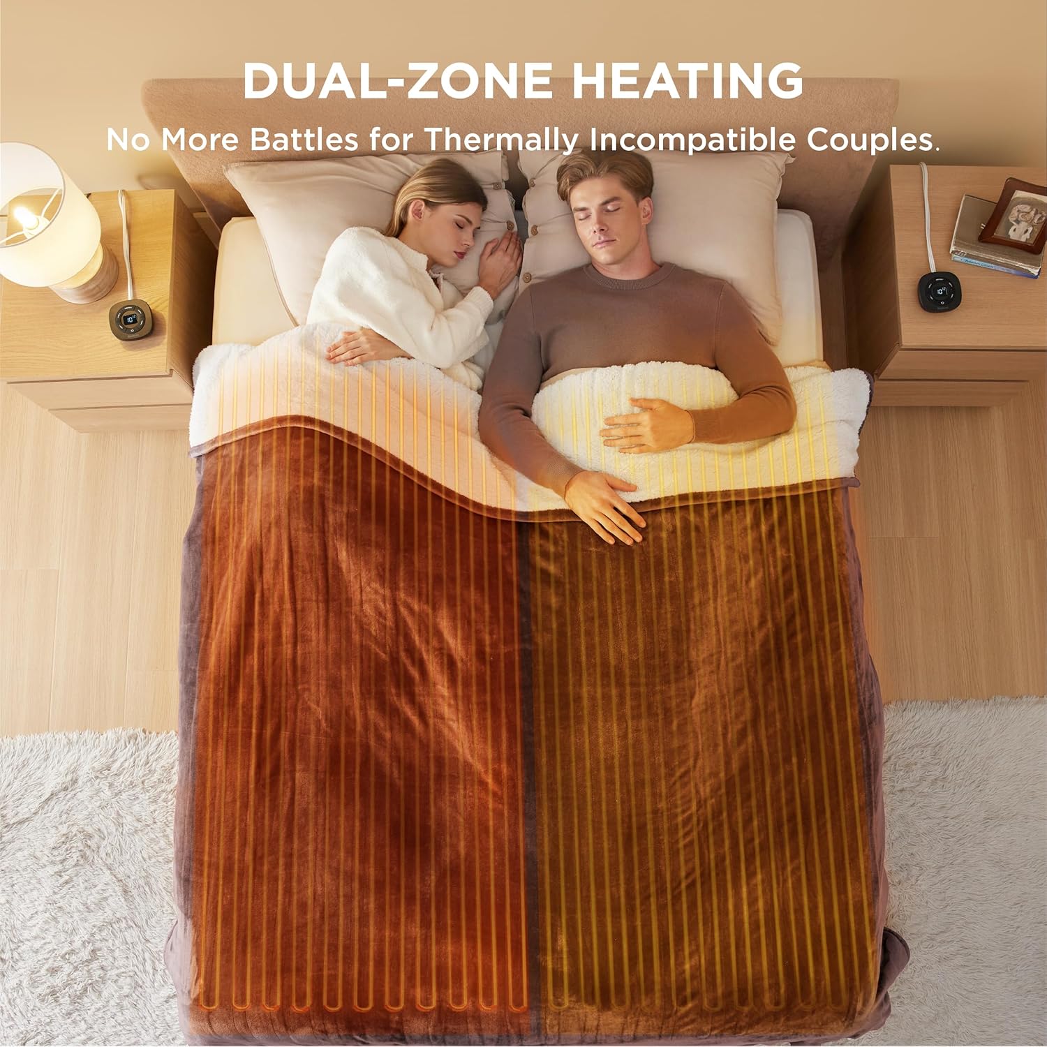 Bedsure Heated Blanket Electric Throw - Soft Flannel Electric Blanket, Heating Blanket with 4 Time Settings & 6 Heat Settings, Warm Blanket Gift for Grandma (50x60 inches, Grey)