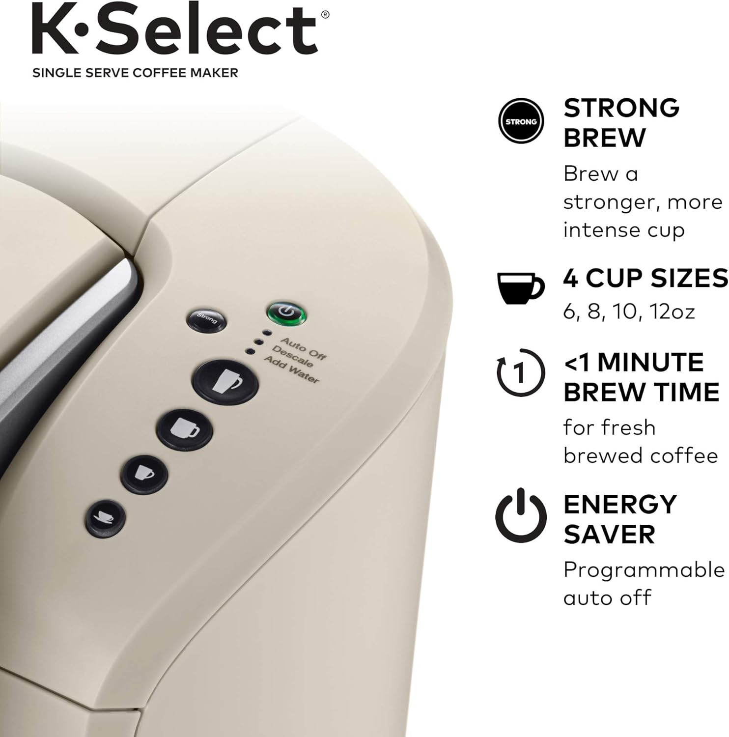 Keurig K-Select Single-Serve K-Cup Pod Coffee Maker, Matte Black