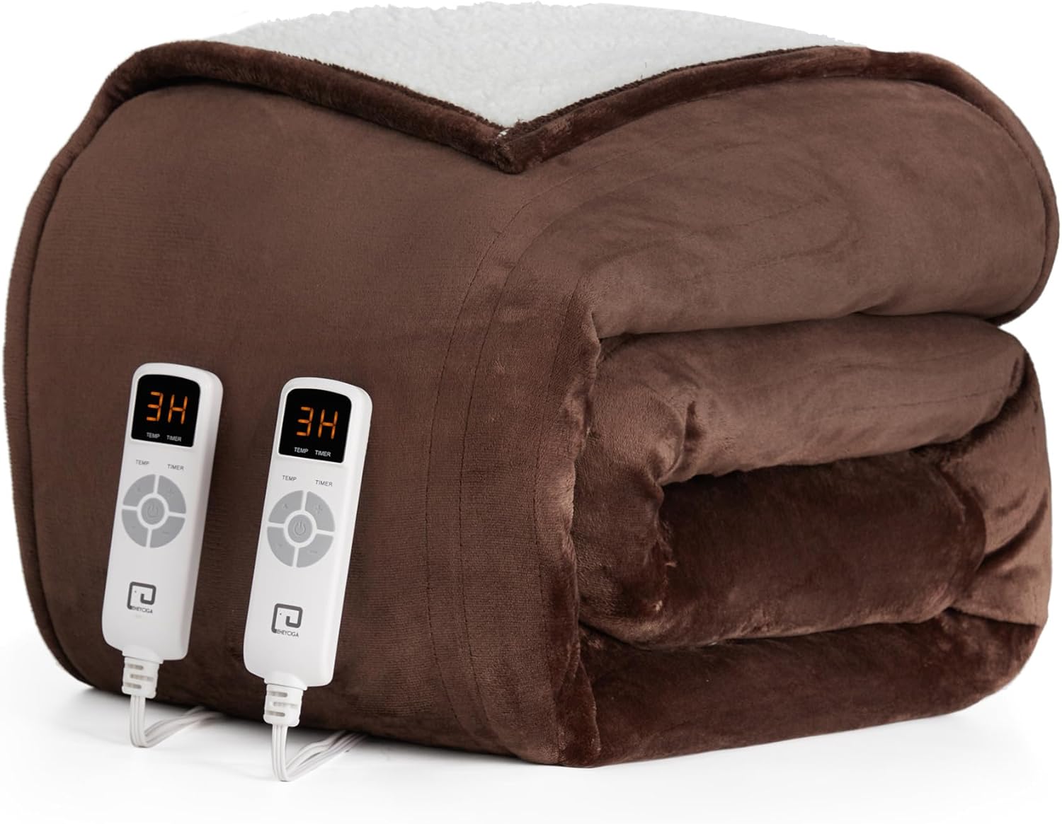 EHEYCIGA Heated Blanket Electric Blanket Throw - Heating Blanket with 9 Heating Levels & 10 Hours Auto Off, Soft Cozy Sherpa Washable Blanket with Fast Heating, 50 x 60 Inches