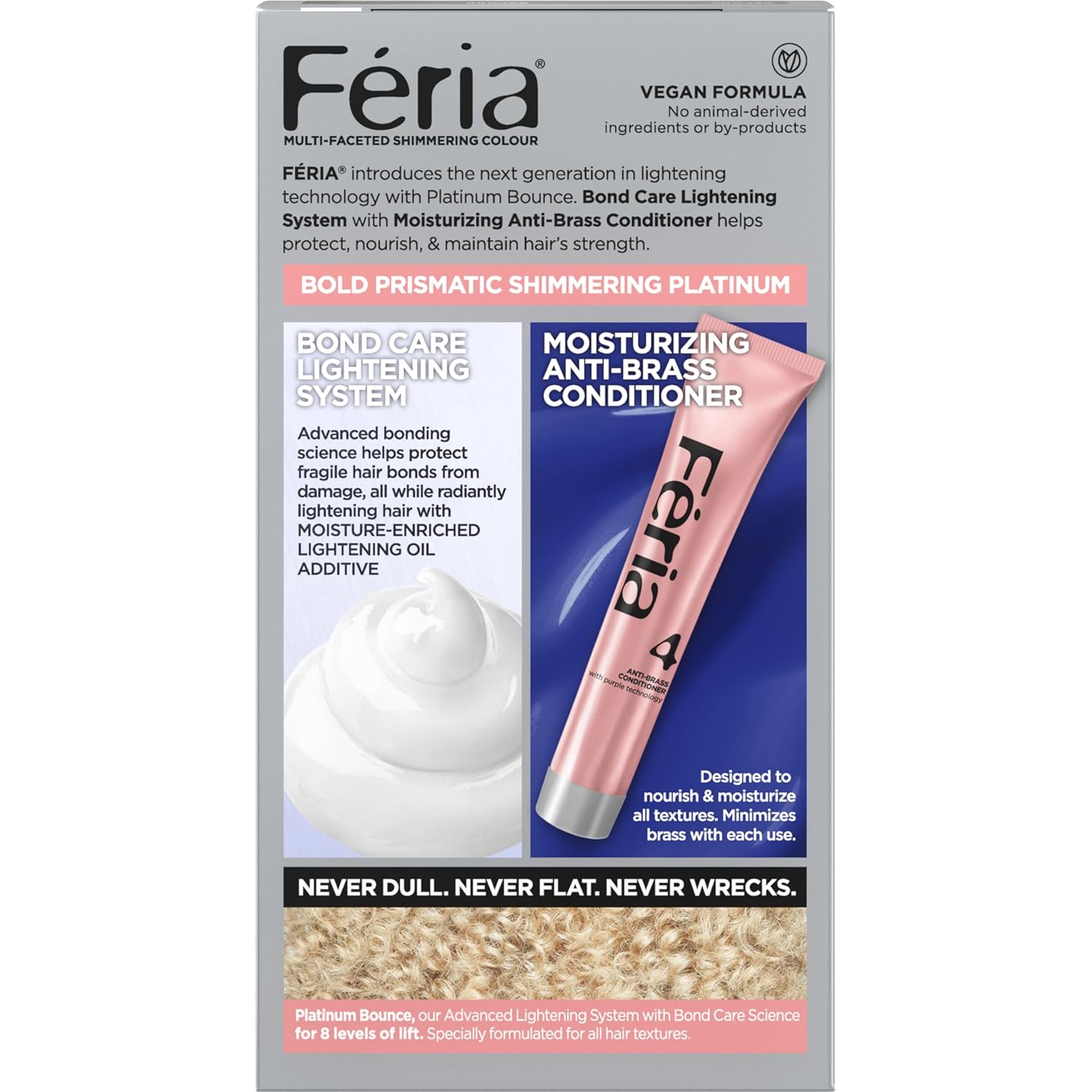 L'Oreal Paris Feria Hyper Platinum Advanced Lightening System Hair Bleach, Lifts Up To 8 Levels, Includes Anti Brass Purple Conditioner, 1 Hair Dye Kit