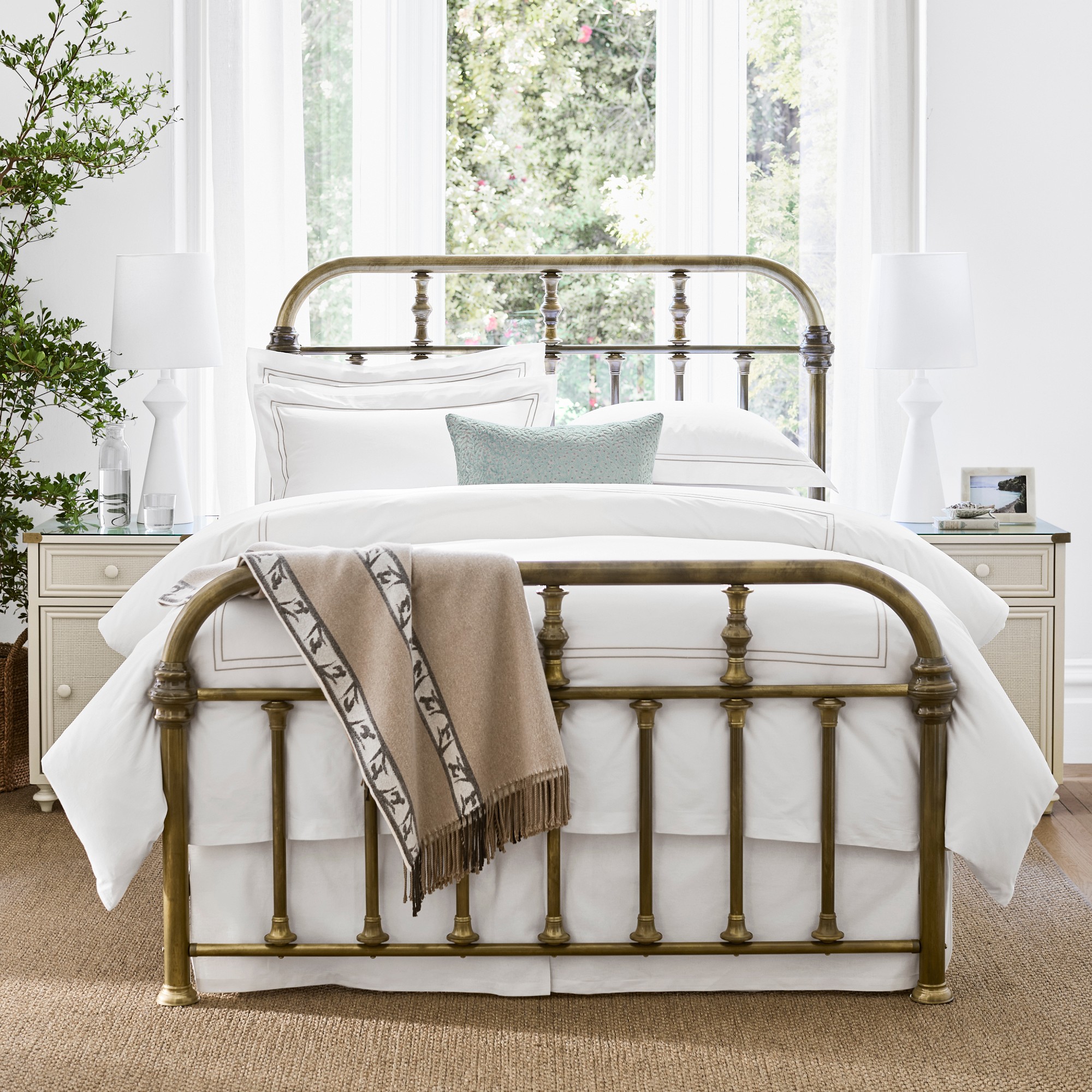 Sylvie Cane 1-Drawer Cabinet Nightstand (18”)