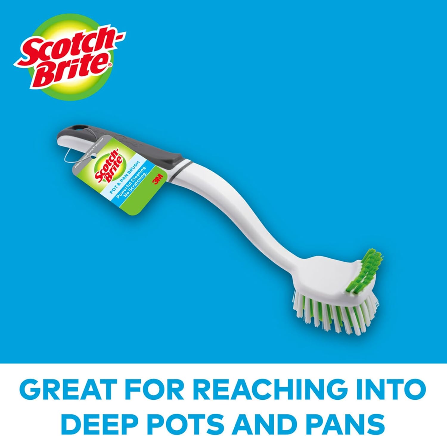 Scotch-Brite Pot and Pan Brush, Dish Brush for Cleaning Kitchen and Household, Dish Brushes Safe for Cookware and More, 4 Dish Brushes