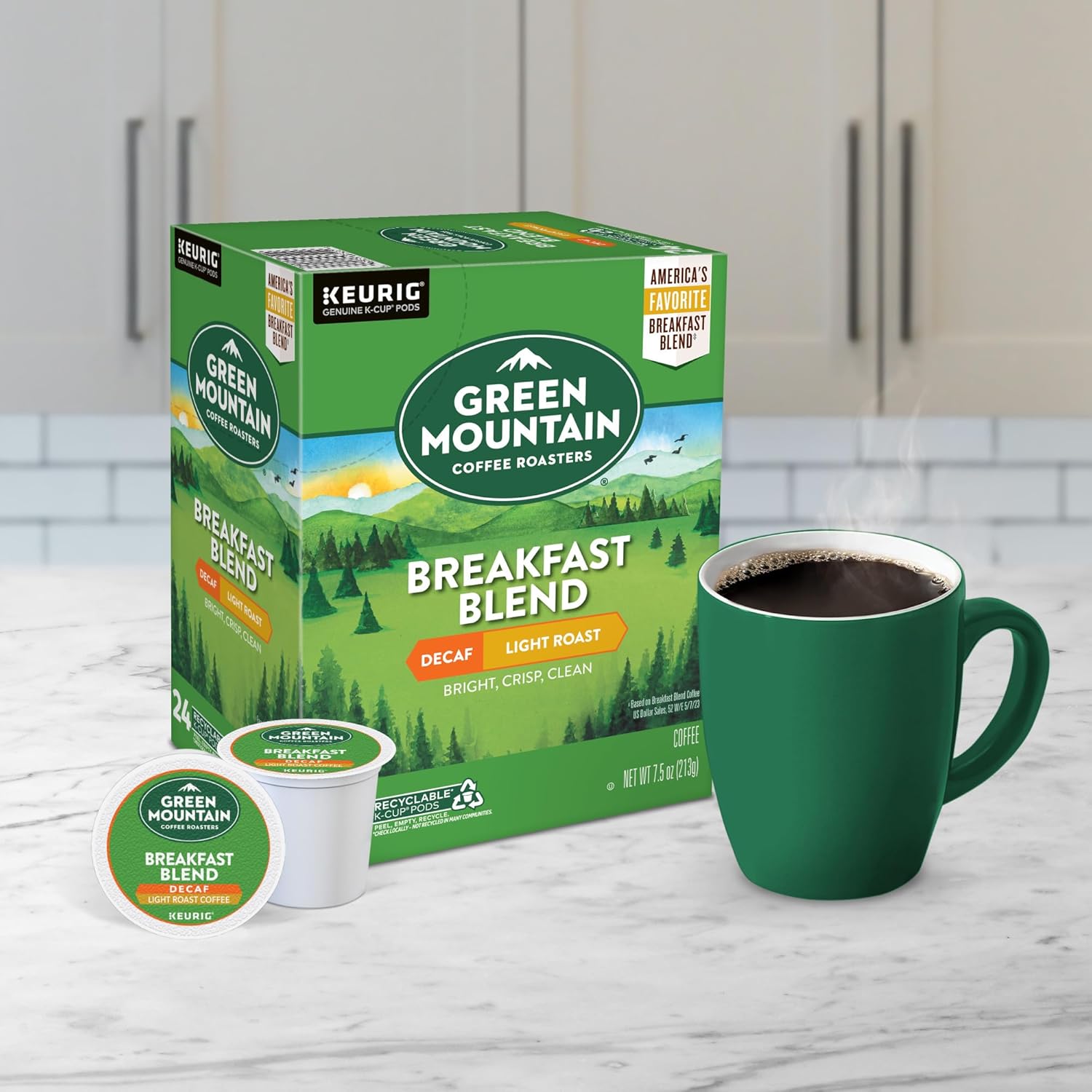 Green Mountain Coffee Roasters Breakfast Blend Single-Serve Keurig K-Cup Pods, Light Roast Coffee, 96 Count
