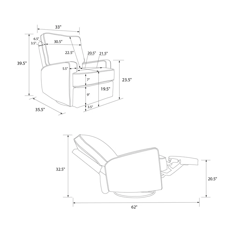 Abingdon Upholstered Swivel Reclining Glider