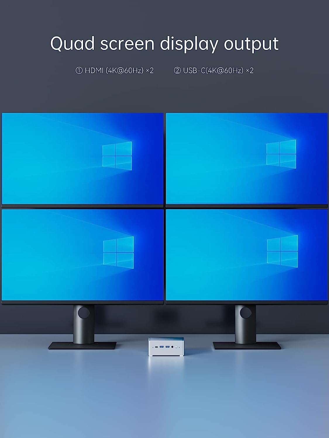 COOFUN Z83-W Mini PC, Atom x5-Z8350 Processor 2GB/32GB 1000Mbps LAN 2.4/5.8G Dual Band WiFi BT 4.0 with HDMI and VGA Ports, Windows 10,Fanless Computer