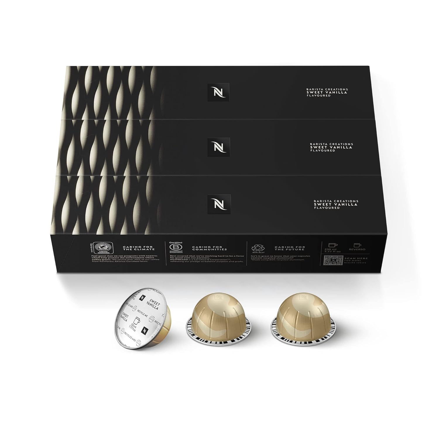 Nespresso Capsules Vertuo, Barista Flavored Pack, Medium Roast Coffee, 30 Count Coffee Pods, Brews 7.8oz.