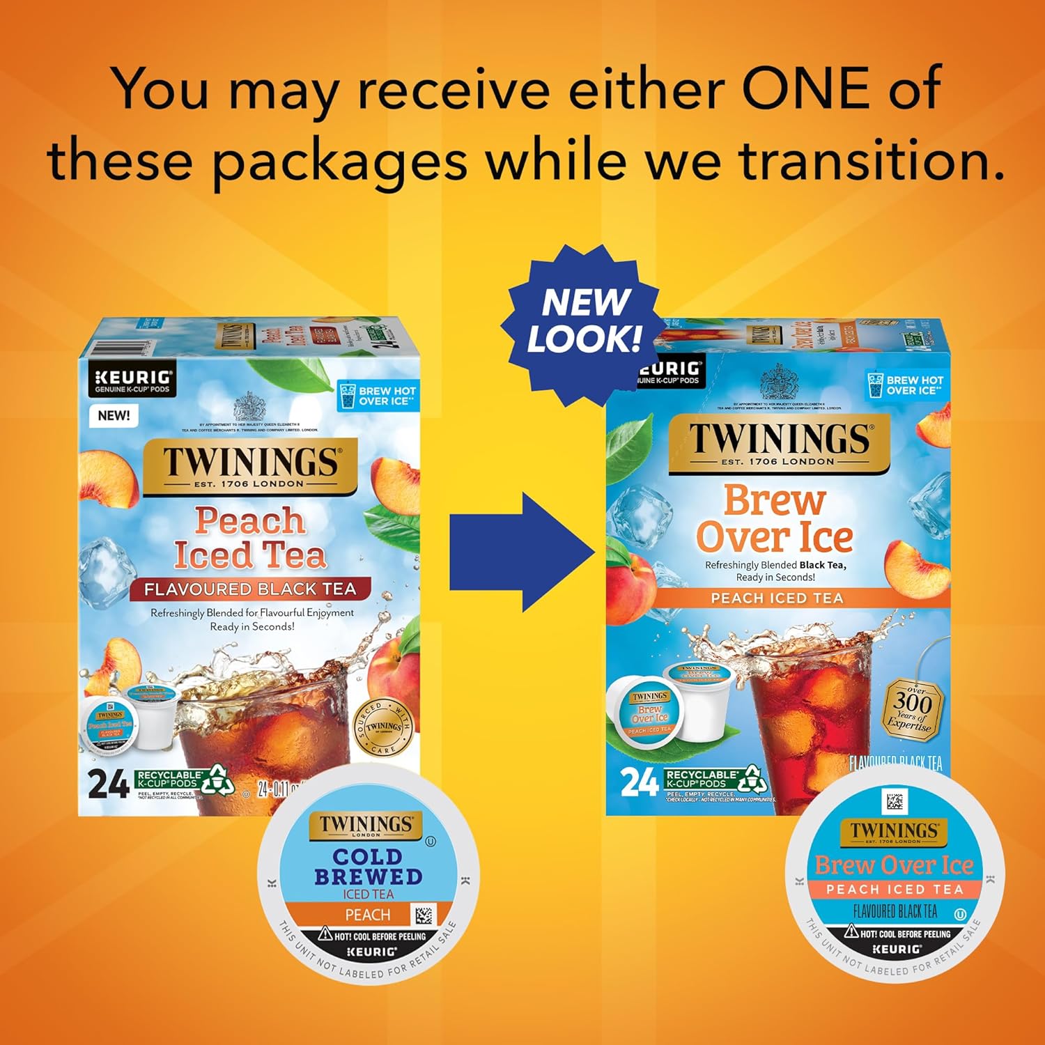 Twinings English Breakfast Black Tea K-Cup Pods for Keurig, 24 Count (Pack of 1), Smooth, Flavourful, Robust, Caffeinated, Enjoy Hot or Iced | Packaging May Vary