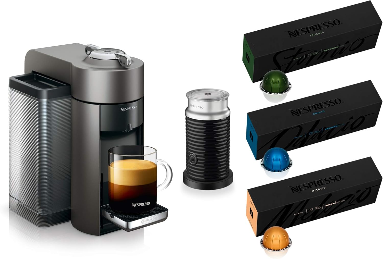 Nespresso Vertuo Coffee and Espresso Maker,1597 ml, by De'Longhi, Graphite Metal