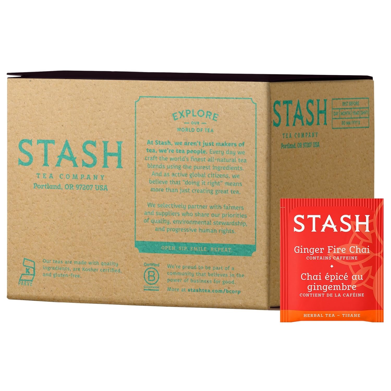 Stash Tea Double Bergamot Earl Grey Black Tea, Box of 100 Tea Bags