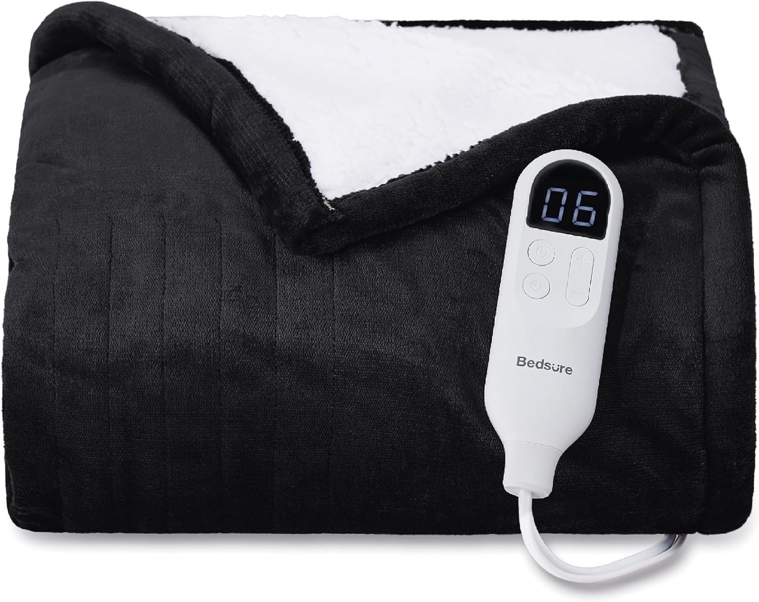 Bedsure Heated Blanket Electric Throw - Soft Flannel Electric Blanket, Heating Blanket with 4 Time Settings & 6 Heat Settings, Warm Blanket Gift for Grandma (50x60 inches, Grey)