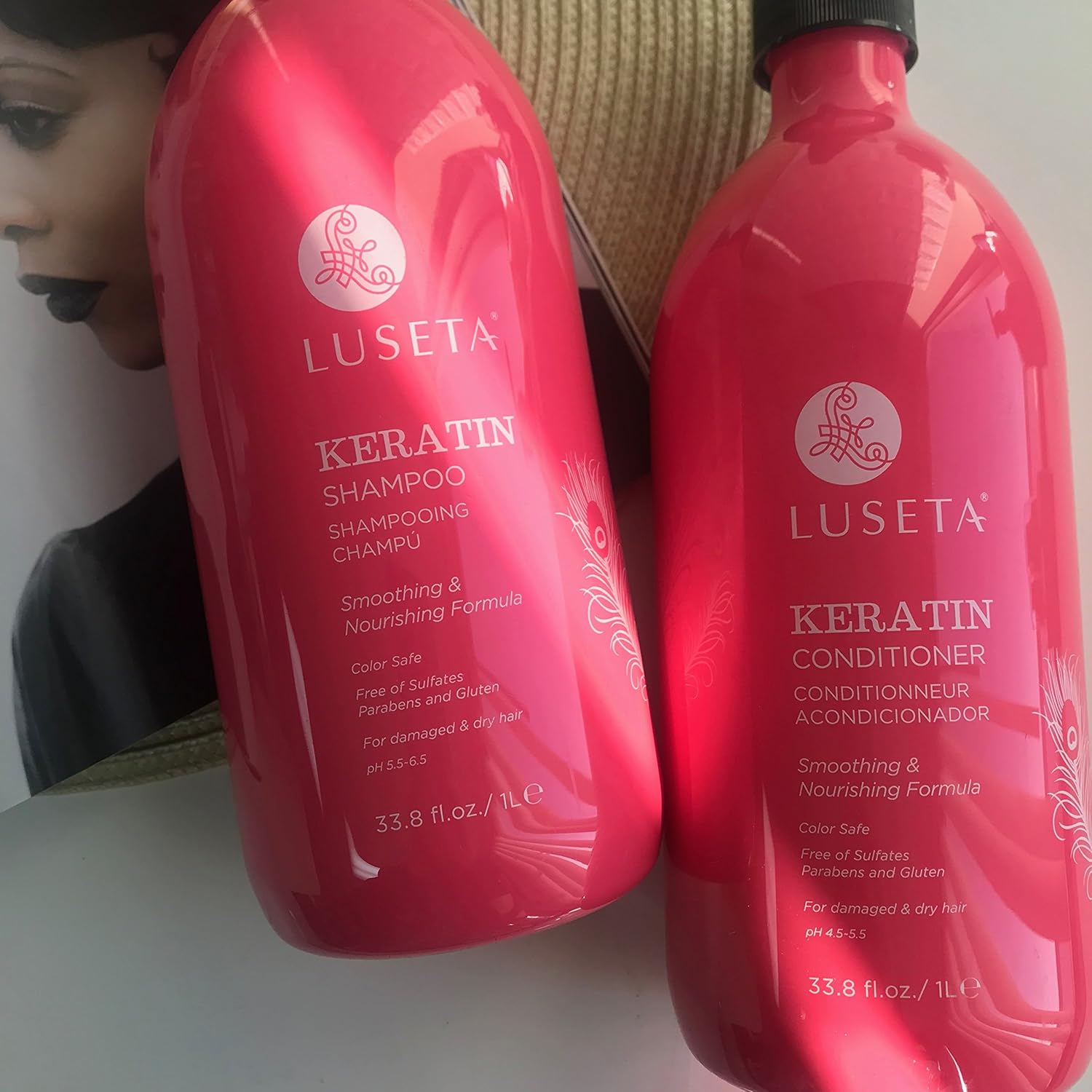 Luseta Biotin Shampoo and Conditioner for HairGrowth - Thickening Shampoo for Thinning Hair andHair Loss - Infused with Argan Oil to Repair DamagedDry Hair - Sulfate Free Paraben Free-2 x 16.9 fl oz