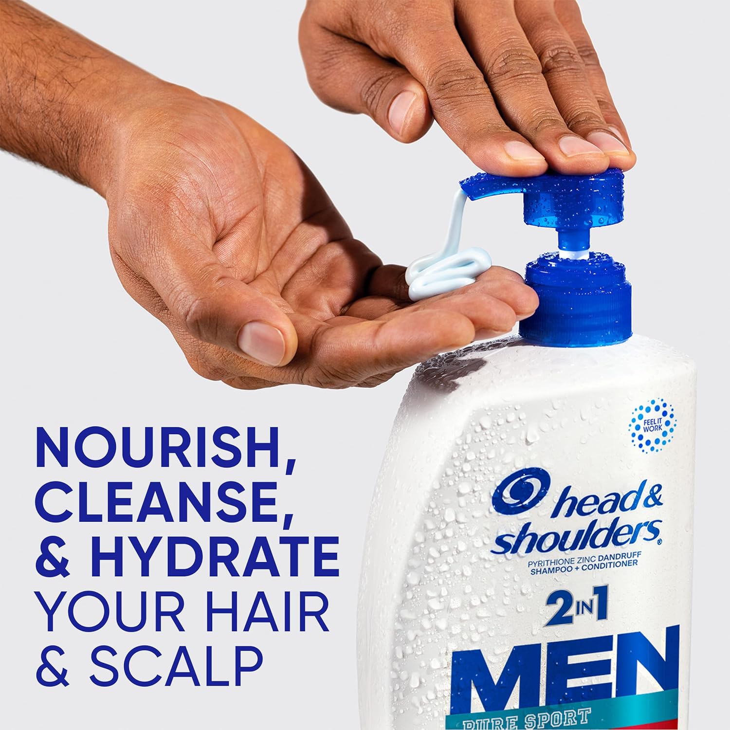 Head & Shoulders 2-in-1 Dandruff Shampoo and Conditioner Set, Clinically Proven Dandruff & Itch Relief, Lemon-Lime Scent of Old Spice Pure Sport, Nourish Scalp & Hair, 31.4 Fl Oz Each, 2 Pack