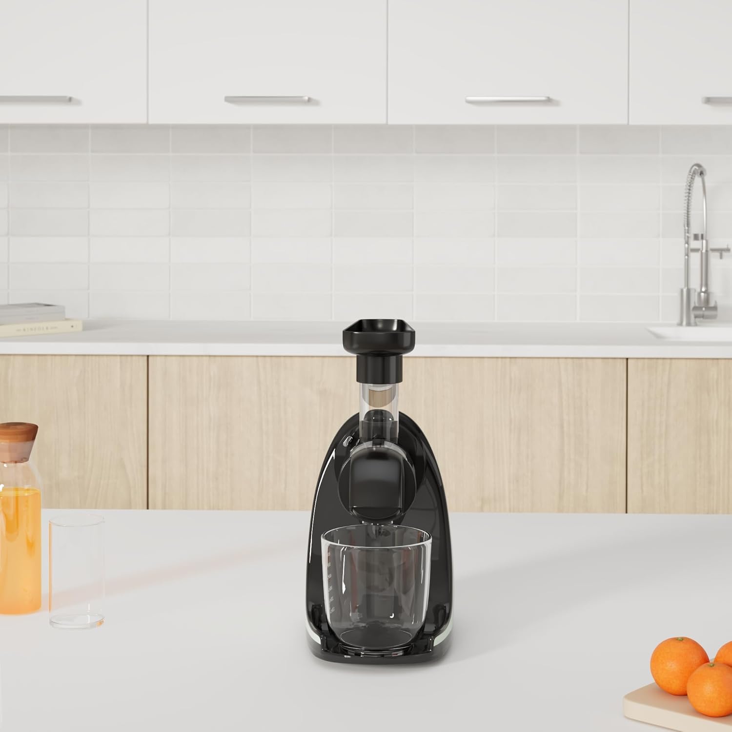 Masticating Juicer Machines, AMZCHEF Slow Cold Press Juicer with Reverse Function, High Juice Yield, Easy Clean with Brush,Recipes for High Nutrient Fruits and Vegetables, Gray(Updated)