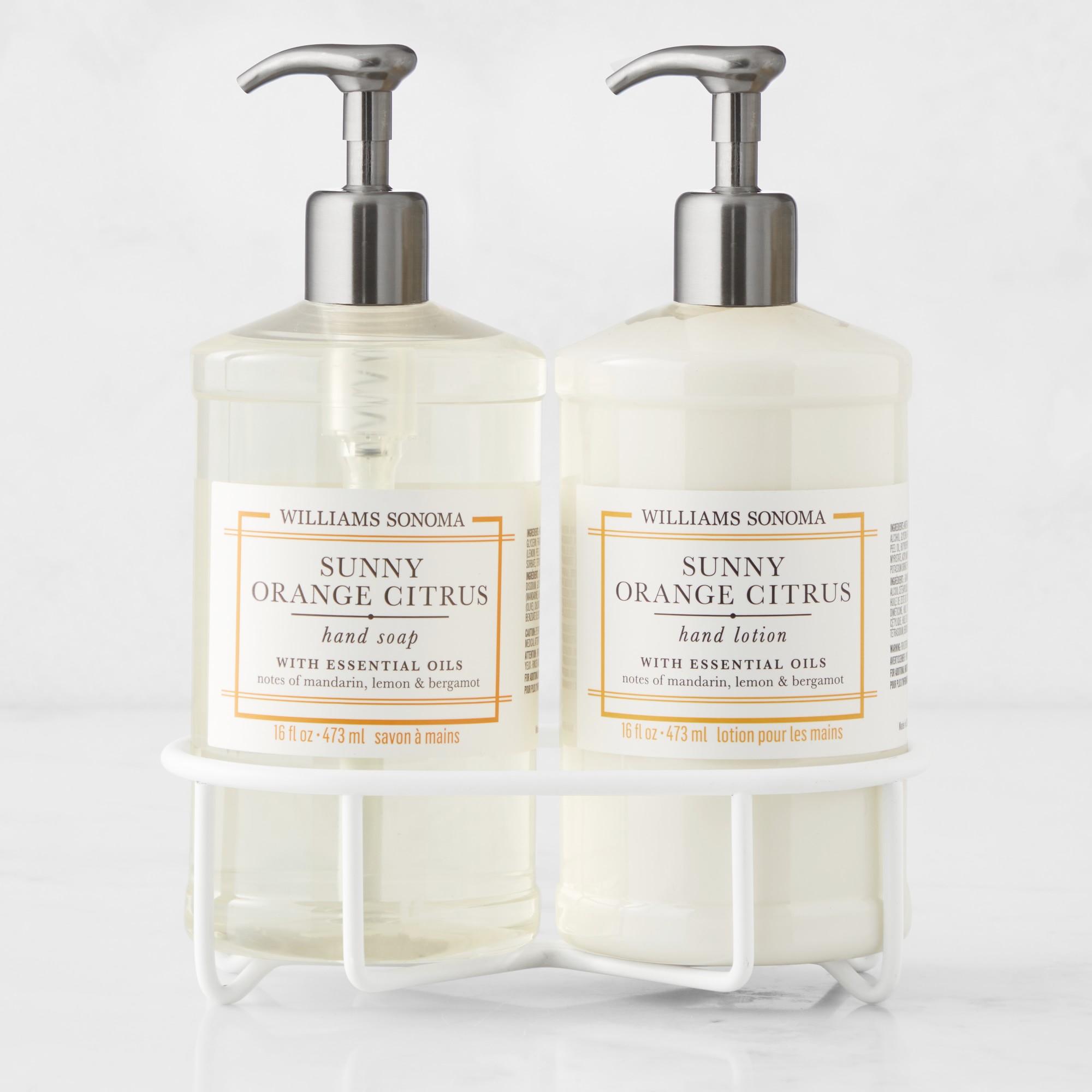 Williams Sonoma Sunny Orange Citrus Hand Soap & Lotion 3-Piece Set