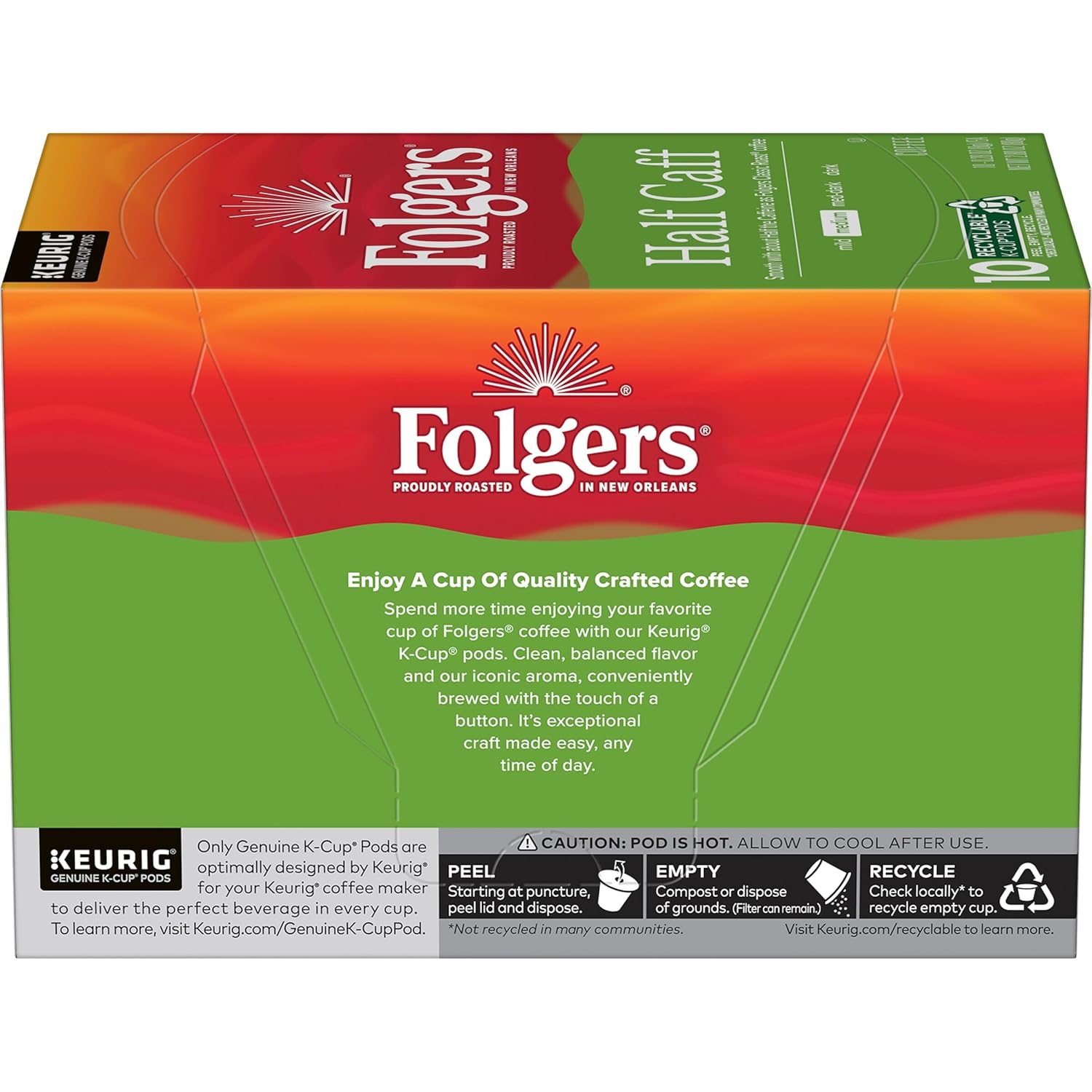 Folgers Classic Roast Medium Roast Coffee, 72 Keurig K-Cup Pods