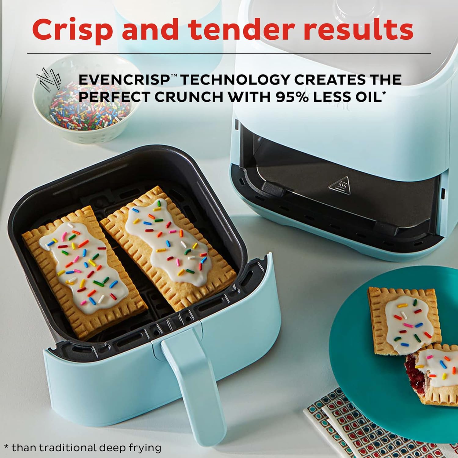 Instant Vortex 2QT Mini Air Fryer, Small Air fryer that Crisps, Reheats, Bakes, Roasts for Quick Easy Meals, Includes over 100 In-App Recipes, is Dishwasher-Safe, from the Makers of Instant Pot, Black