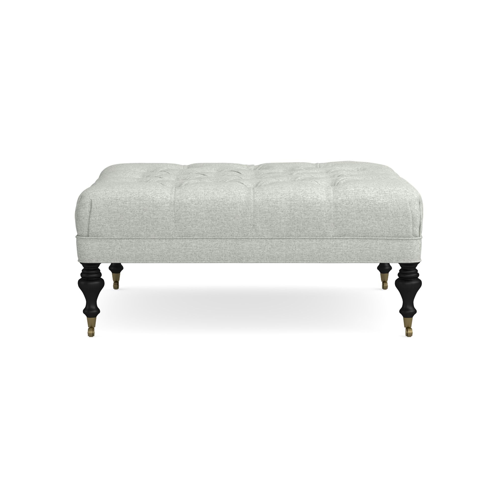 Fairfax Square Ottoman, Turned Leg with Tufted Top (26