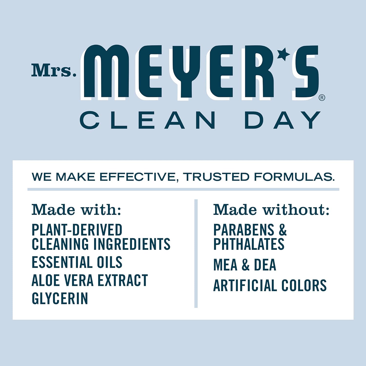 MRS. MEYER'S CLEAN DAY Liquid Dish Soap, Biodegradable Formula, Basil, 16 fl. oz - Pack of 3