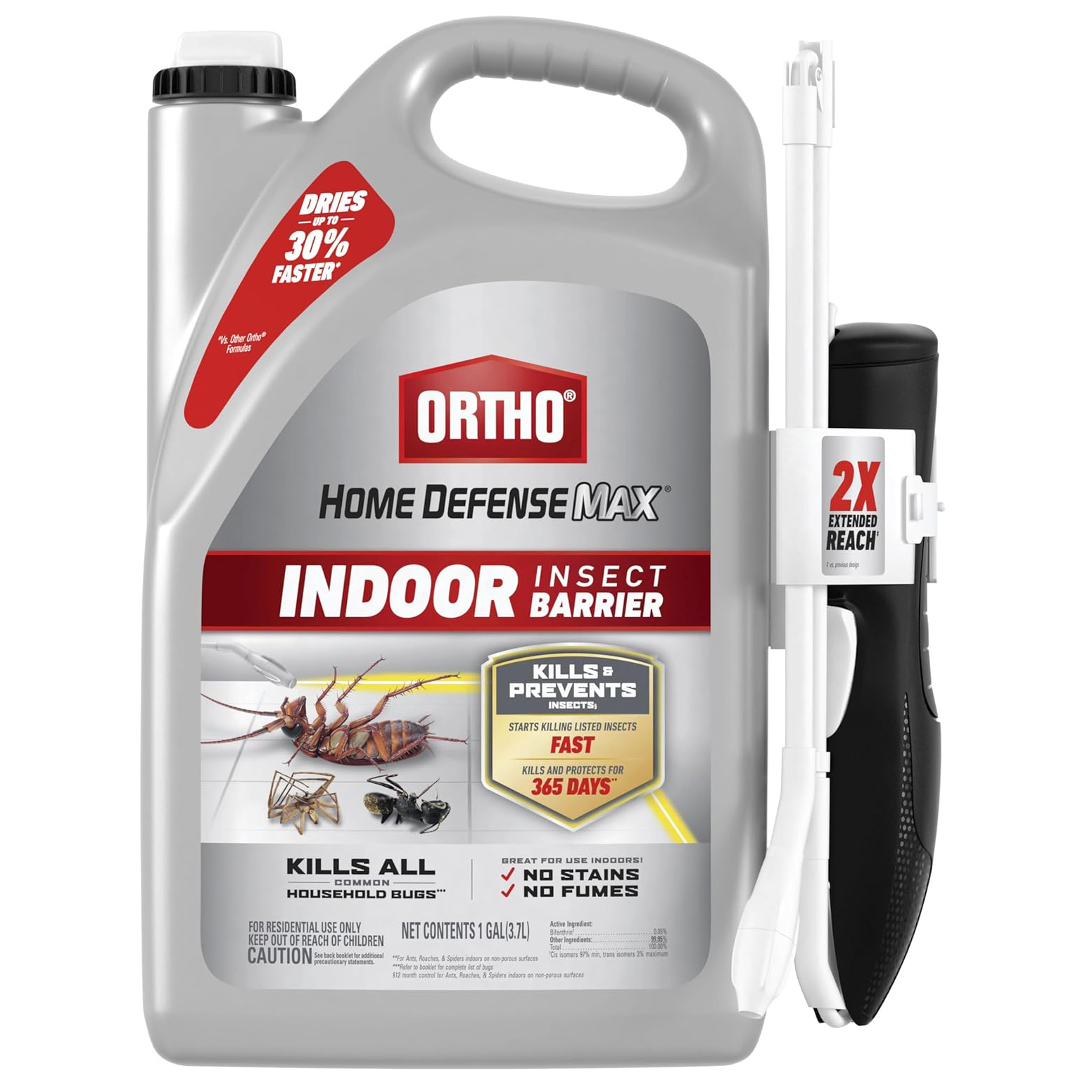 Ortho Home Defense Max Indoor Insect Barrier: Starts to Kill Ants, Roaches, Spiders, Fleas & Ticks Fast, 1 gal.